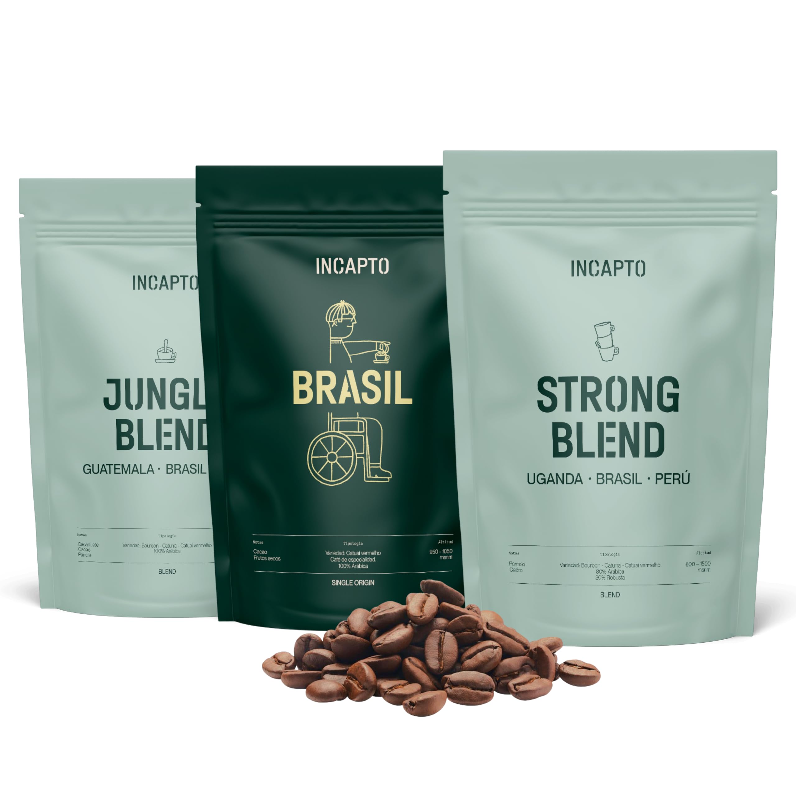 Incapto Medium Roast Jungle Blend Whole Bean Coffee 500g | Natural Rich Aroma and Flavor | Blend of Origins – Guatemala, Brazil, and Peru | 100% Arabica | Specialty Coffee 80 SCA Points