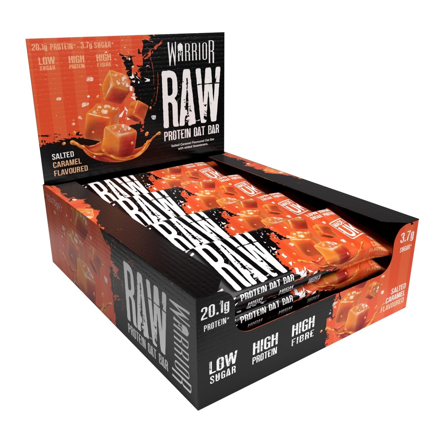 Warrior Raw Protein Bars – 20g Protein Per Bar – High Protein Snack Bars Multipack (12 or 24 Bars, 75g Each) – Low Sugar, High Fibre Breakfast & Meal Replacement Bar – Chocolate Brownie Flapjack