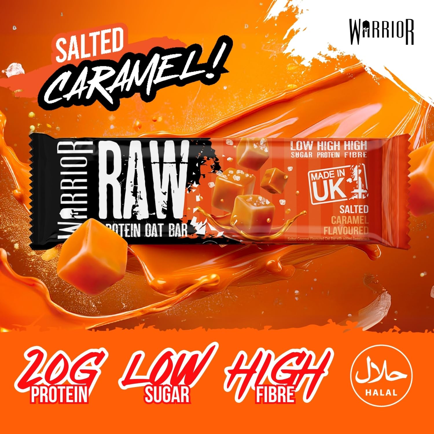Warrior Raw Protein Bars – 20g Protein Per Bar – High Protein Snack Bars Multipack (12 or 24 Bars, 75g Each) – Low Sugar, High Fibre Breakfast & Meal Replacement Bar – Chocolate Brownie Flapjack