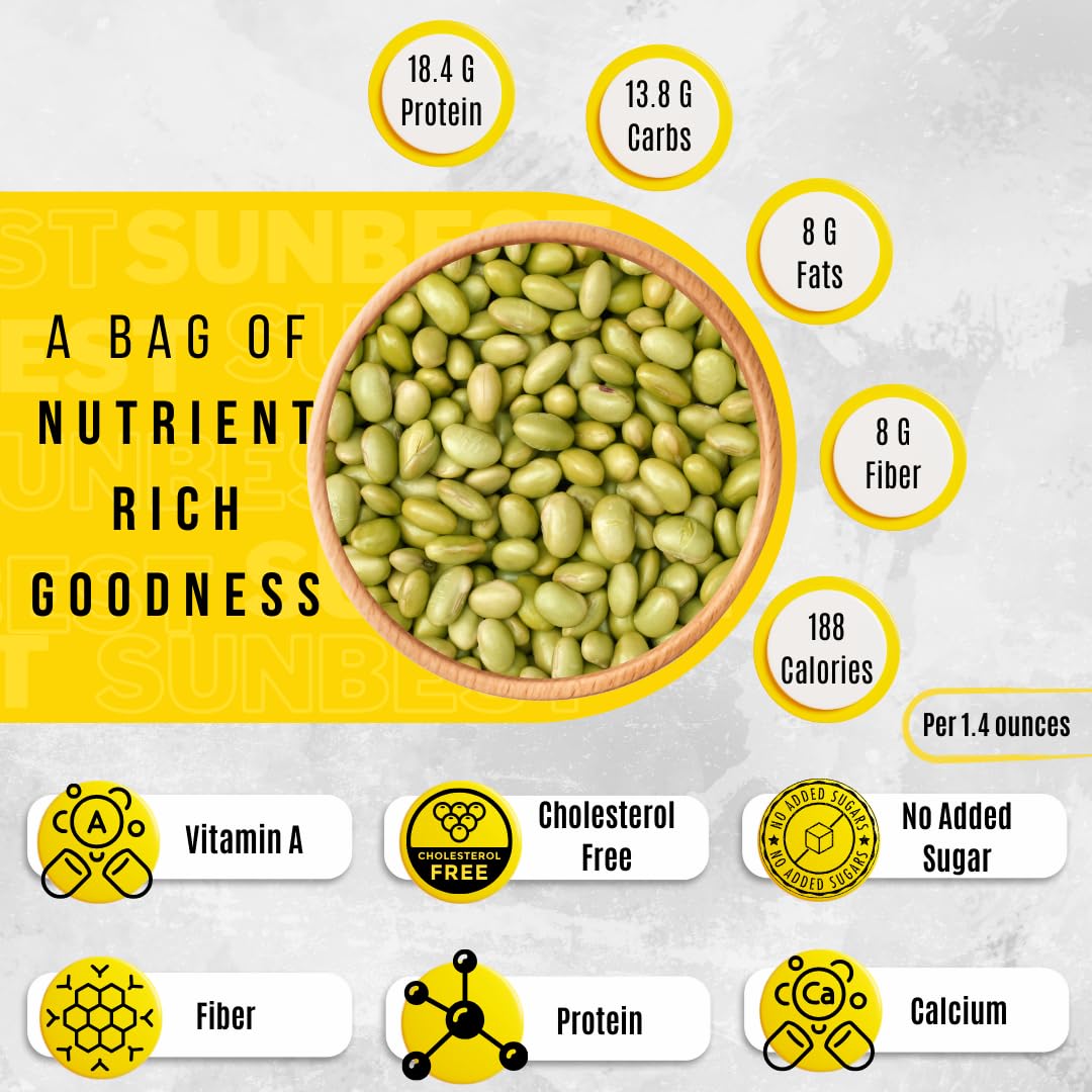 Sunbest Natural Edamame Beans, 4 lbs – Salted & Dry Roasted – Plant-Based Healthy Snack for Adults & Kids – Low Carb, Keto, Vegan & Gluten-Free (64 oz)