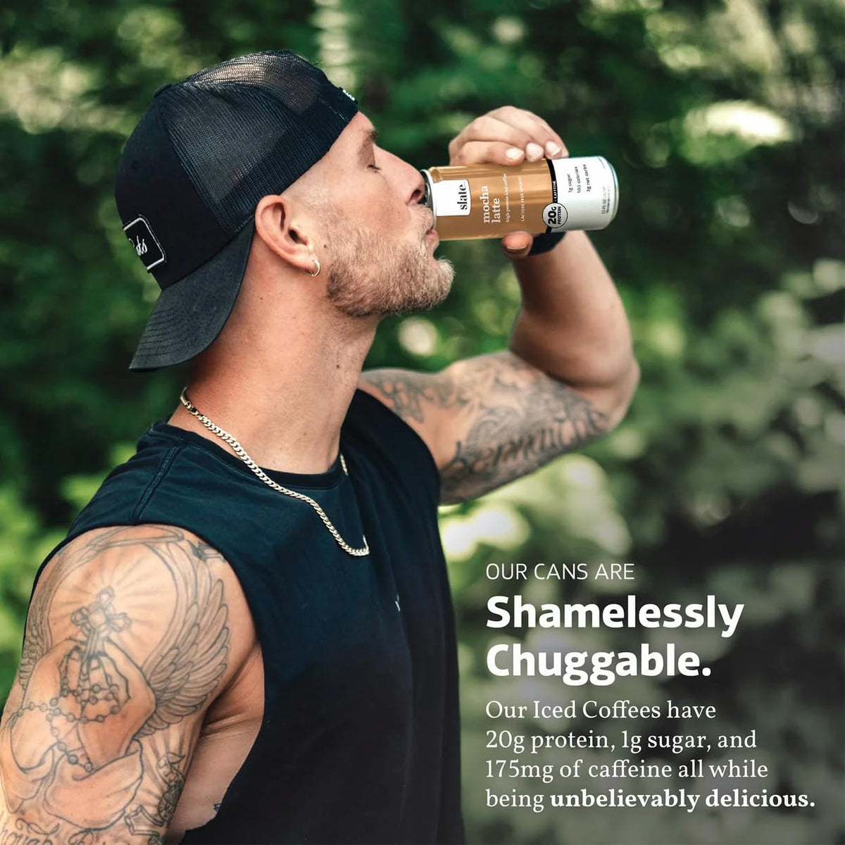 Slate Milk - High Protein Milk Shake - French Vanilla - Lactose Free, 20g Protein, 1g Sugar, 100 Calories, 1g Net Carbs, No Added Sugar - Natural, Breakfast Boost, Post Workout - 11 fl oz, 12 Cans