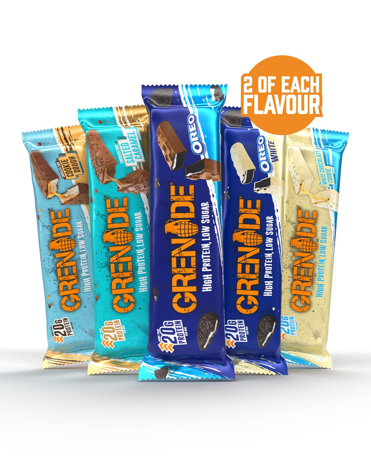 Grenade OREO White High Protein, Low Sugar Bars, 12 x 60 g – 21 g Protein per Snack Bar with Crunchy OREO Pieces & White Chocolate Coating