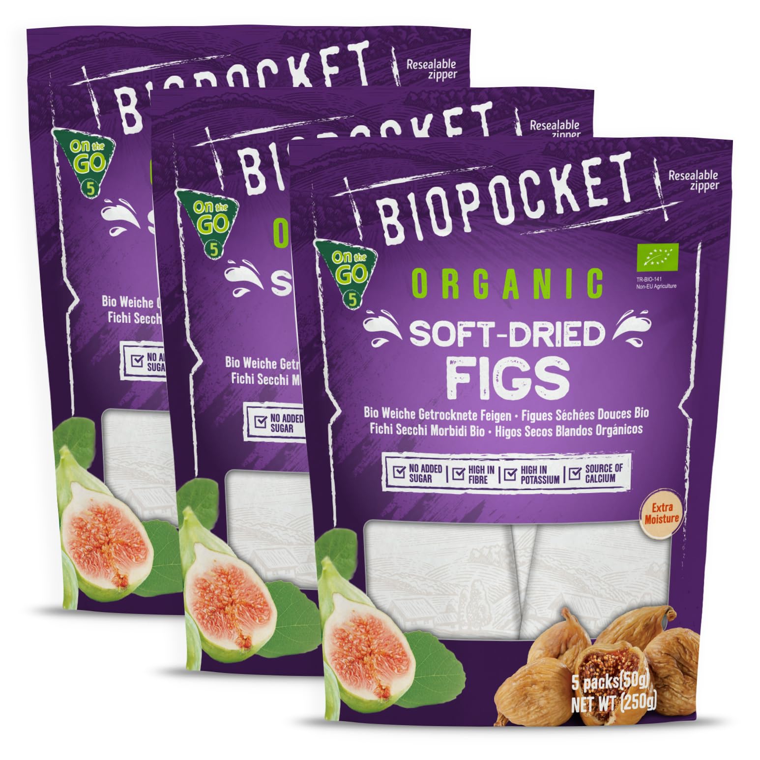 Biopocket Organic Dried Apricots, 2 x 500 g