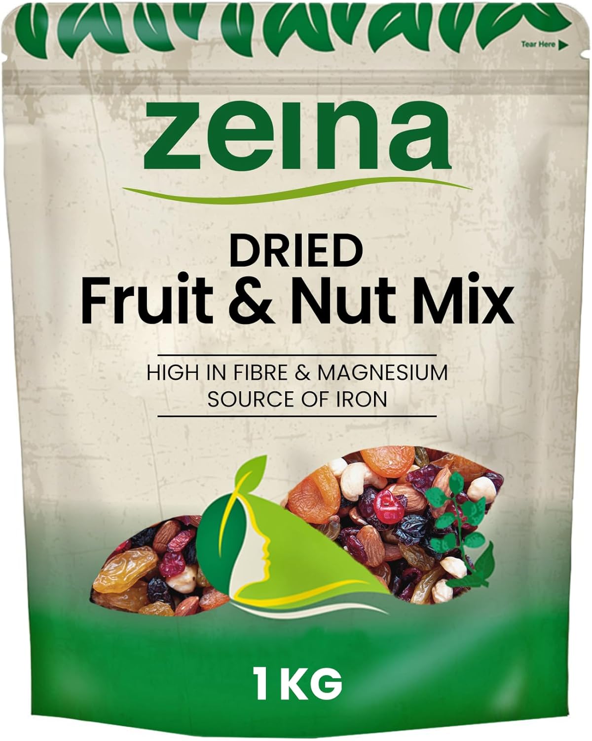 Zeina Succulent Dried Fruit and Nut Mix (1Kg) - Premium Quality Healthy Snacks with Jumbo Flame Raisins, Apricots, Cranberries, Almonds, Cashews and Pistachios, Suitable for Healthy Vegan Diets