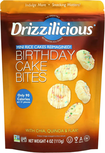 Drizzilicious Birthday Cake Mini Rice Cakes with White Chocolaty Drizzle 113g