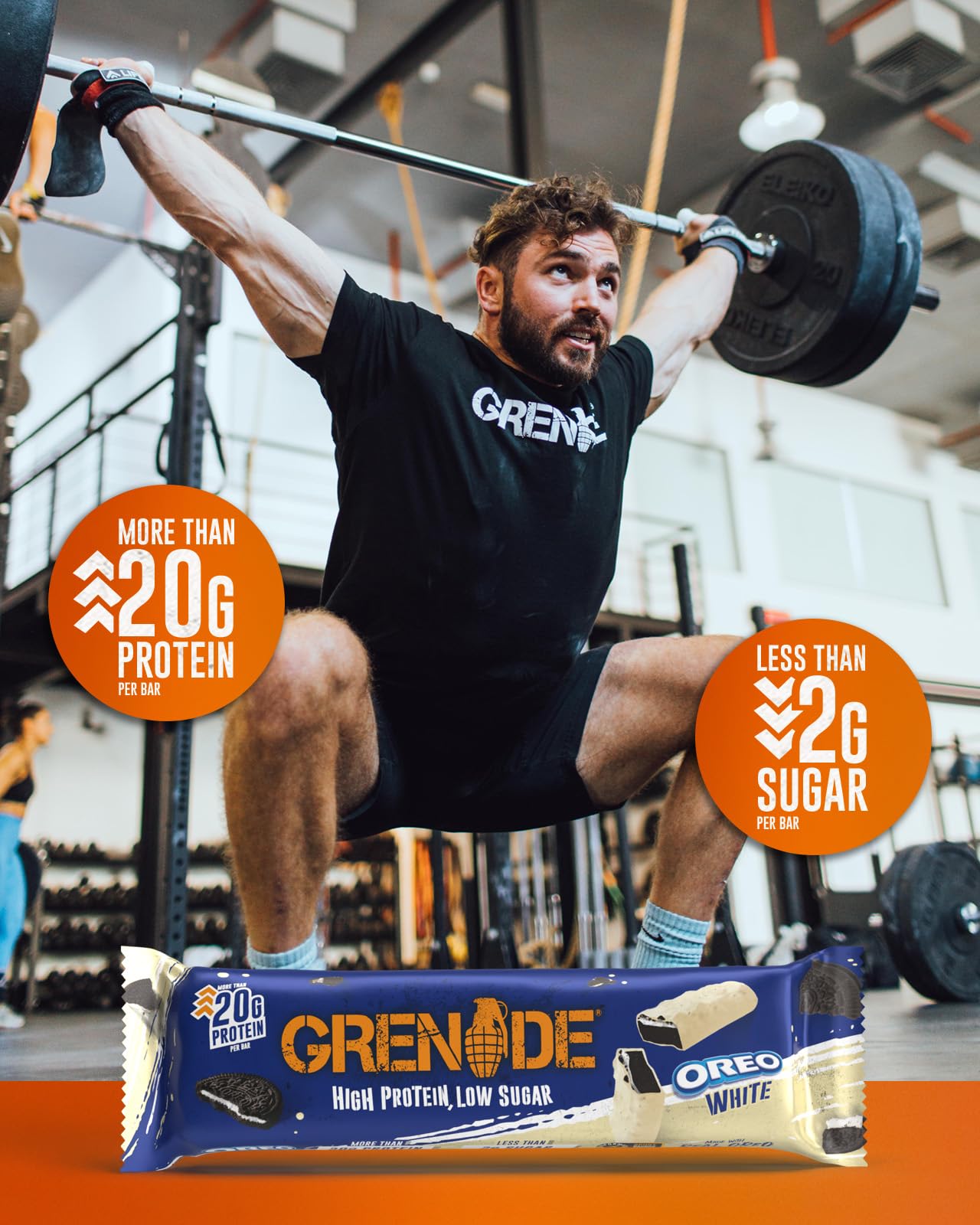 Grenade OREO White High Protein, Low Sugar Bars, 12 x 60 g – 21 g Protein per Snack Bar with Crunchy OREO Pieces & White Chocolate Coating