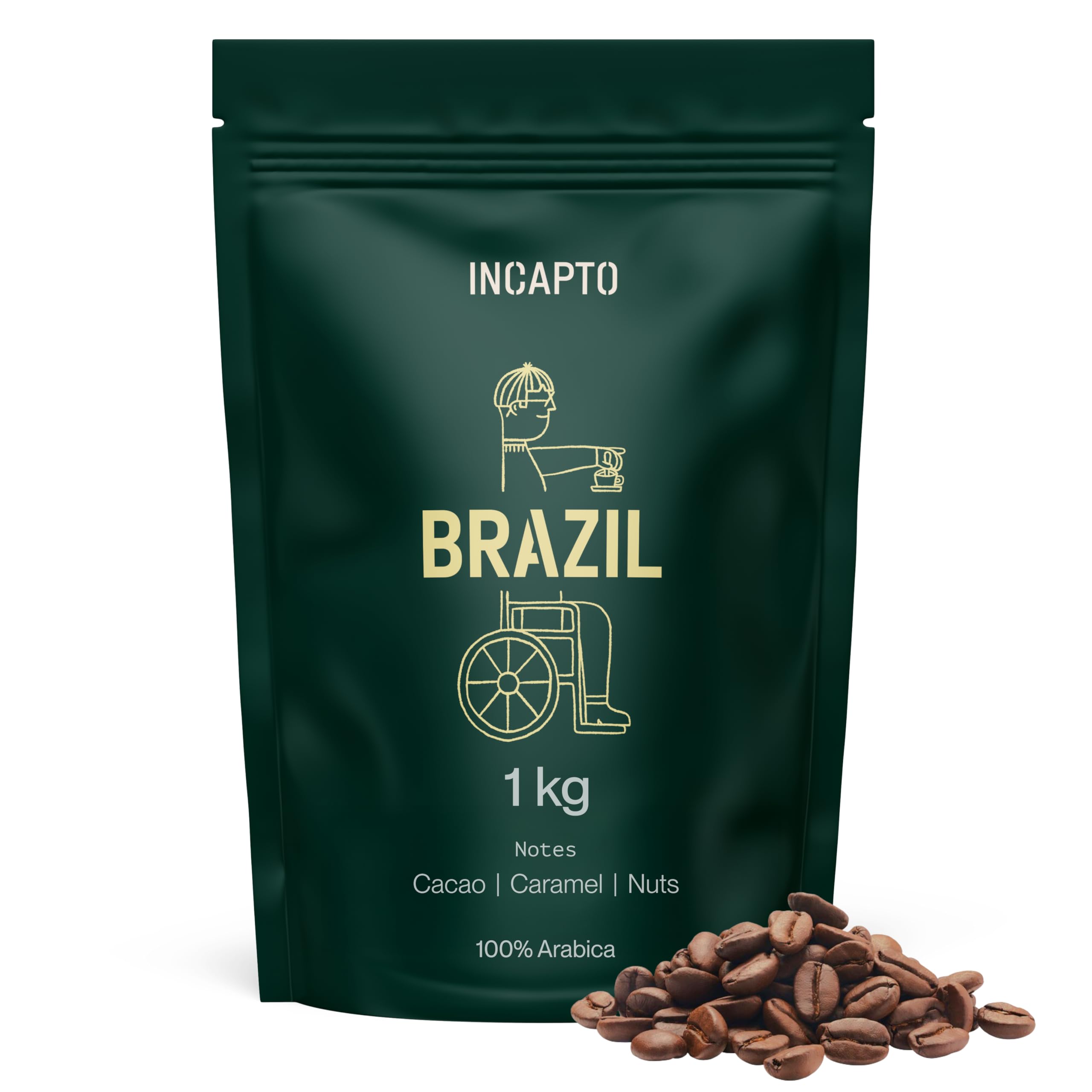Incapto Medium Roast Jungle Blend Whole Bean Coffee 500g | Natural Rich Aroma and Flavor | Blend of Origins – Guatemala, Brazil, and Peru | 100% Arabica | Specialty Coffee 80 SCA Points