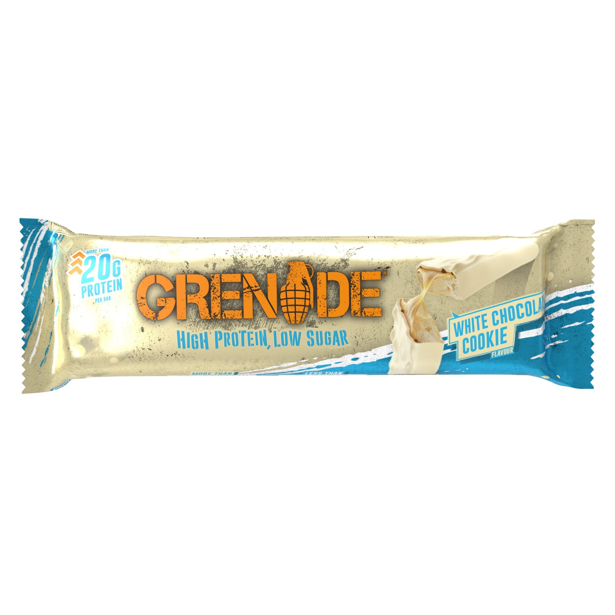 Grenade OREO White High Protein, Low Sugar Bars, 12 x 60 g – 21 g Protein per Snack Bar with Crunchy OREO Pieces & White Chocolate Coating