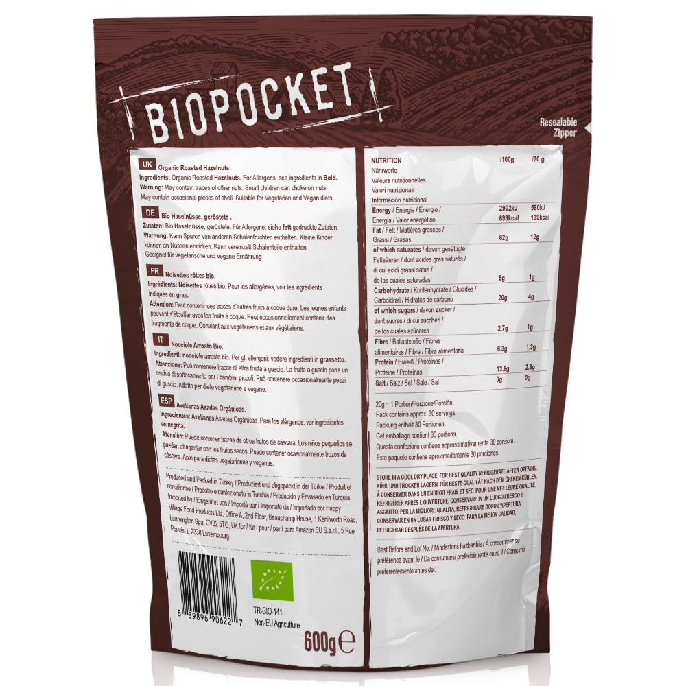Biopocket Organic Dried Apricots, 2 x 500 g