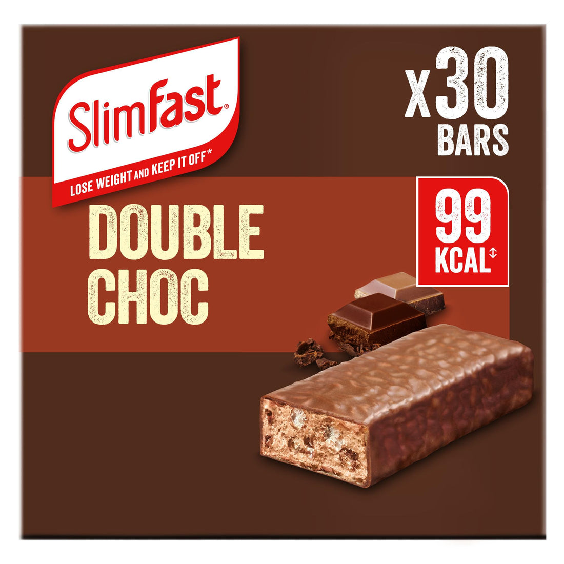 SlimFast Snack Bar, Low Calorie Snack, Choc Caramel Flavour, 30 X 26 G Multipack (Packing May Vary)