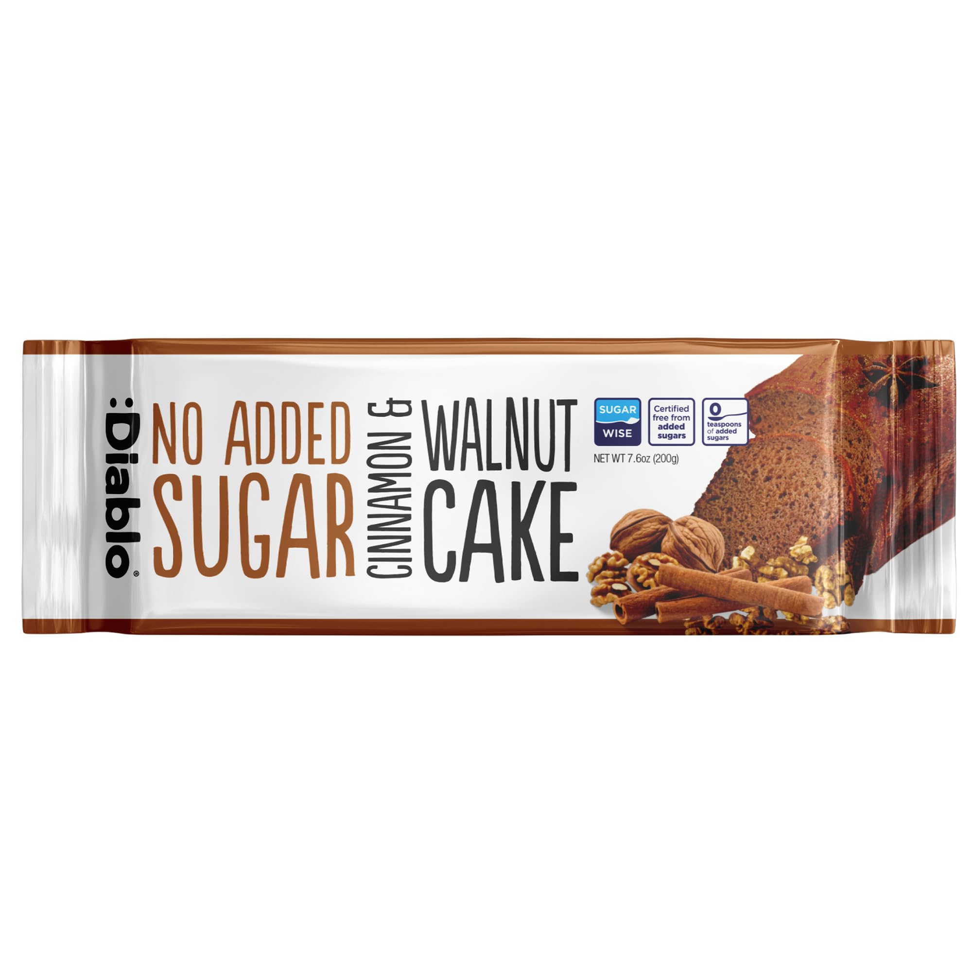 Diablo No Added Sugar Lemon Cake – Healthy Snacks Sweet Treat, Cakes and Desserts for All, Ideal for Snack Time, Tea & Party Treat, Halal & Kosher Approved – 200g (Pack of 2)