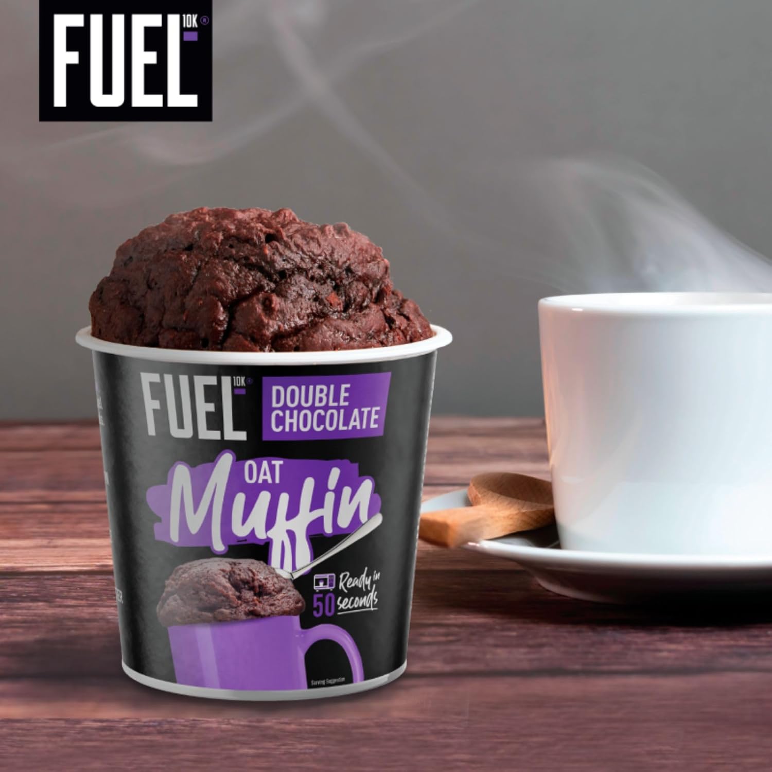 FUEL10K Chocolate Oat Muffin Protein Snack Pot, 52 g (Pack of 8)