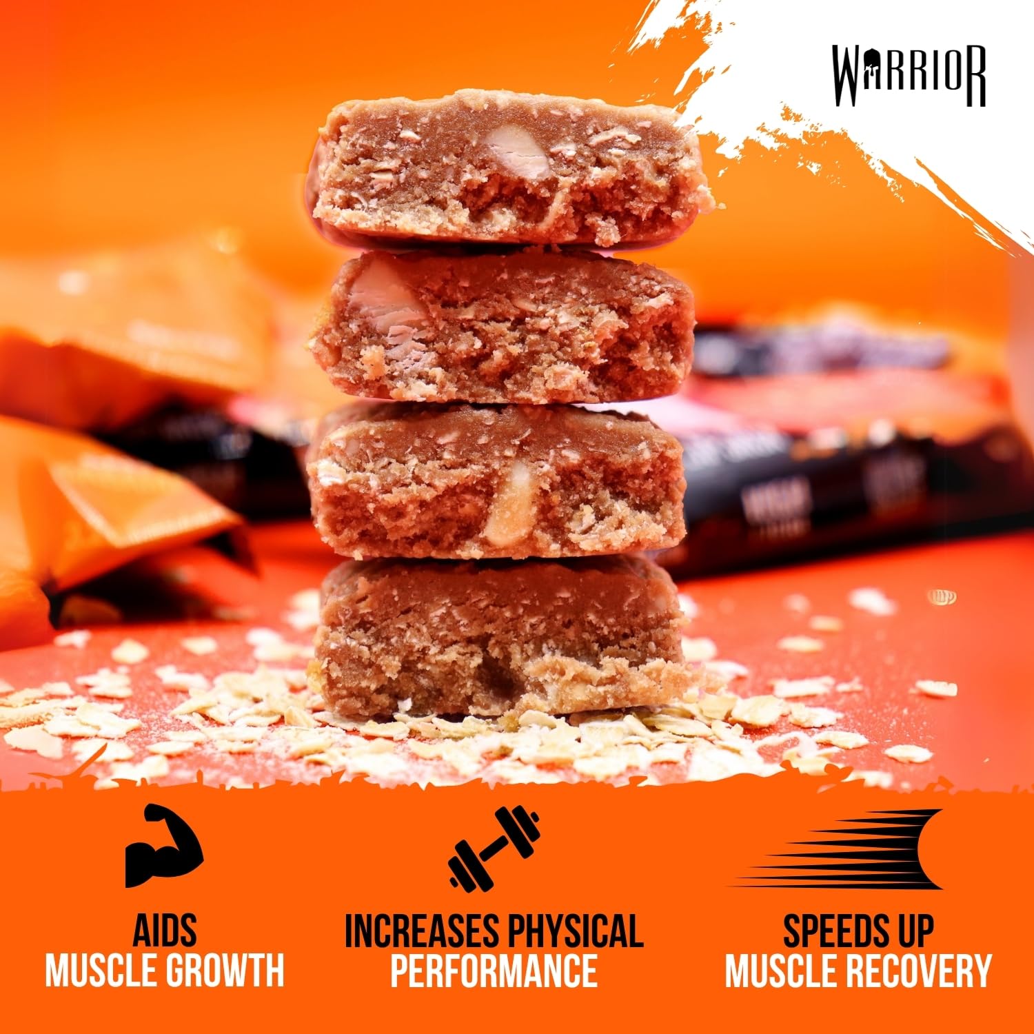 Warrior Raw Protein Bars – 20g Protein Per Bar – High Protein Snack Bars Multipack (12 or 24 Bars, 75g Each) – Low Sugar, High Fibre Breakfast & Meal Replacement Bar – Chocolate Brownie Flapjack