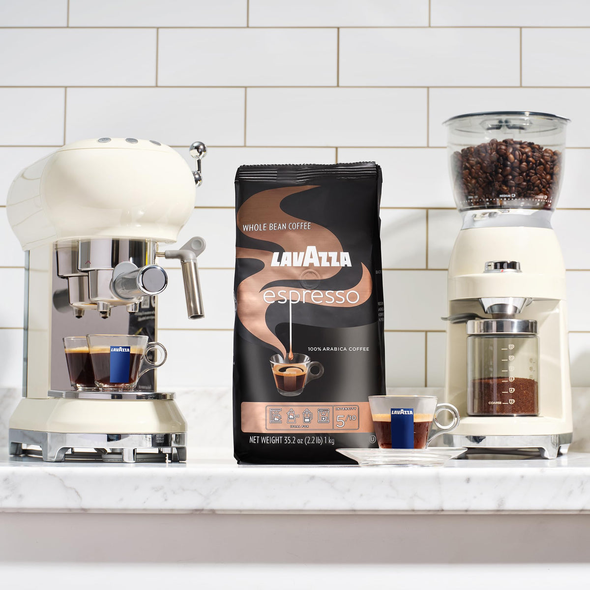 Lavazza Super Crema Whole Bean Coffee, Medium Espresso Roast, Arabica and Robusta Blend, 2.2 lb Bag, Package May Vary (Pack of 1)