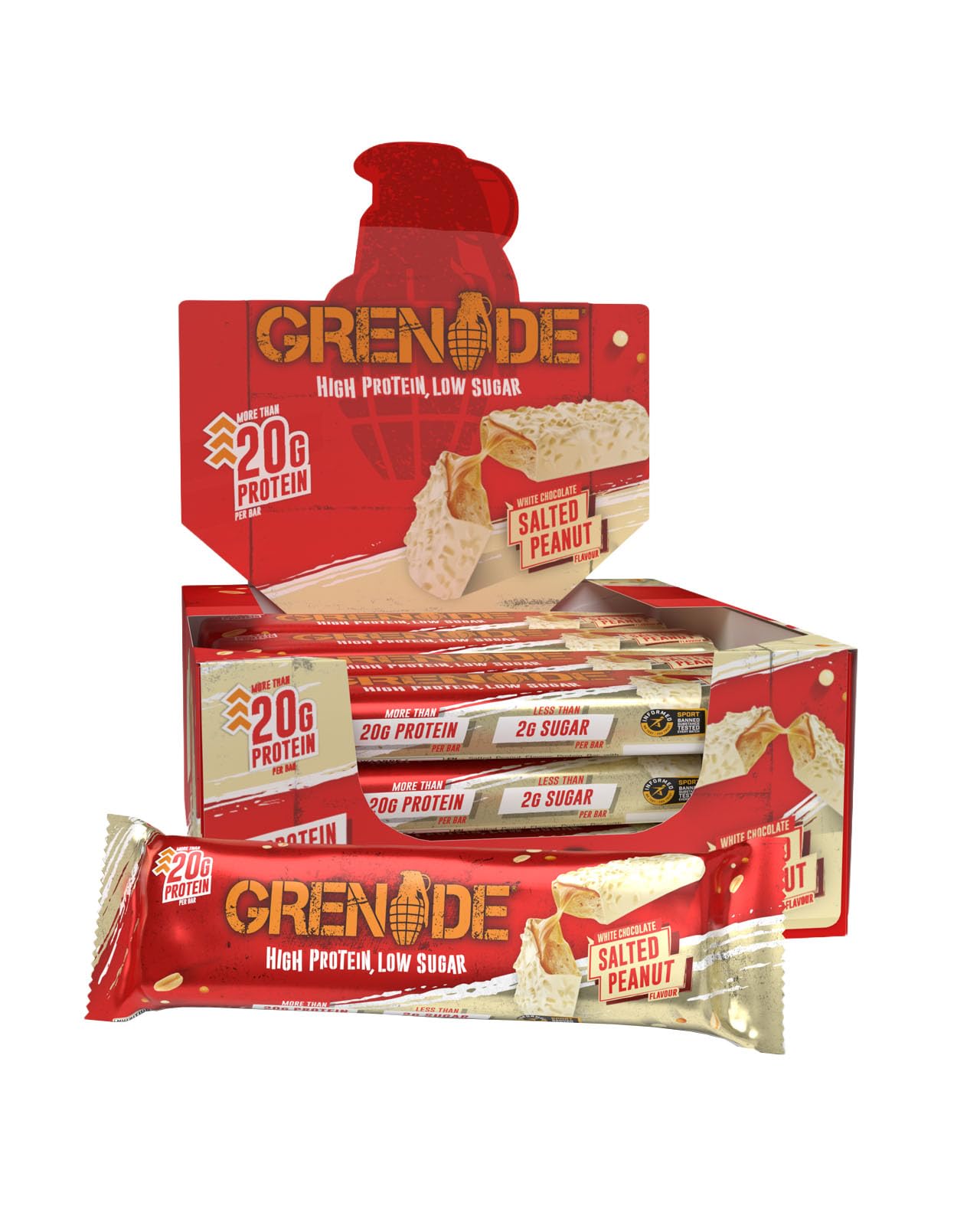 Grenade OREO White High Protein, Low Sugar Bars, 12 x 60 g – 21 g Protein per Snack Bar with Crunchy OREO Pieces & White Chocolate Coating