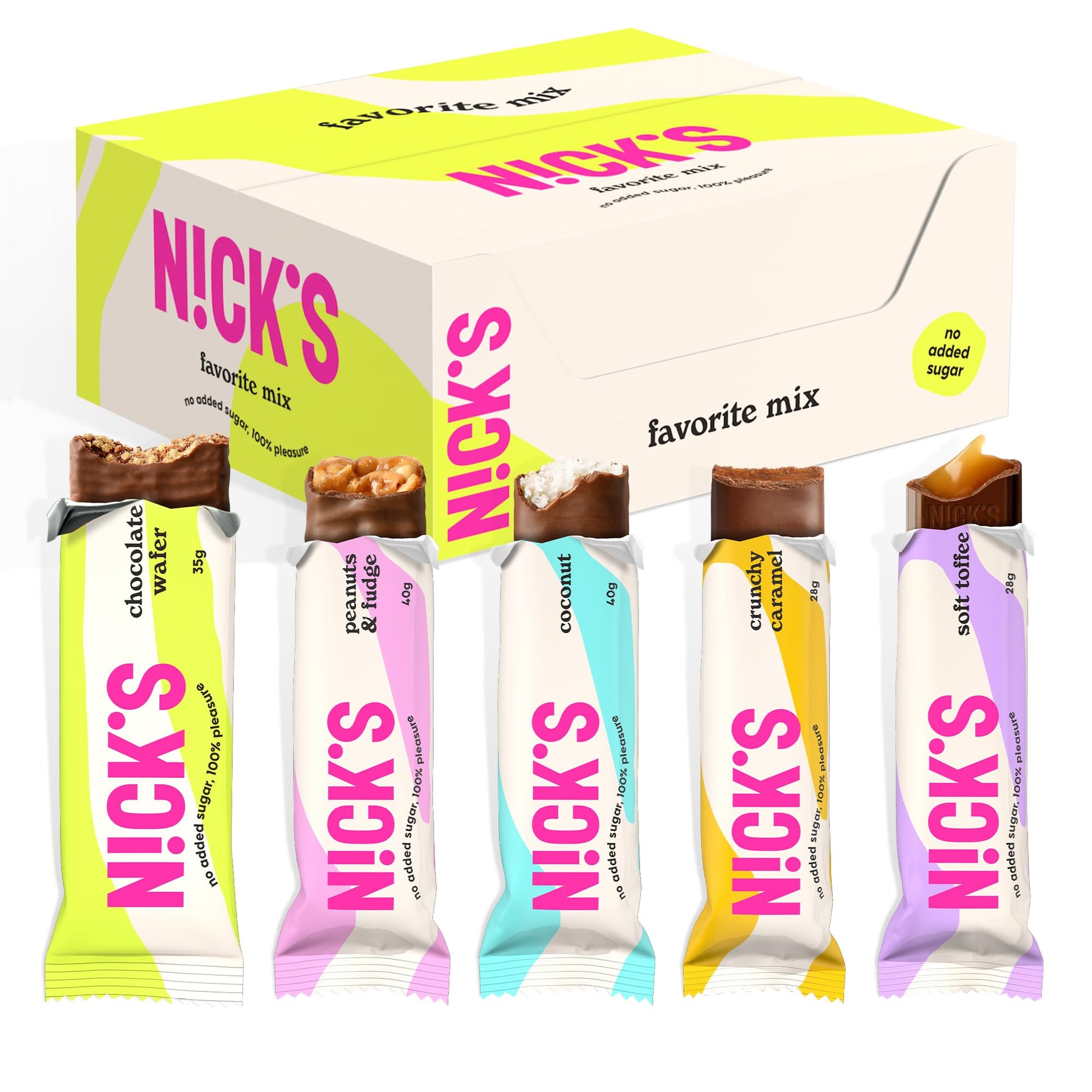 NICKS Peanuts n fudge Keto Chocolate Bars No Added Sugar 175 Calories, 4.1 Net carbs, Gluten Free Sweets Low carb Candy Snack Bar (Multipack 15x40g)