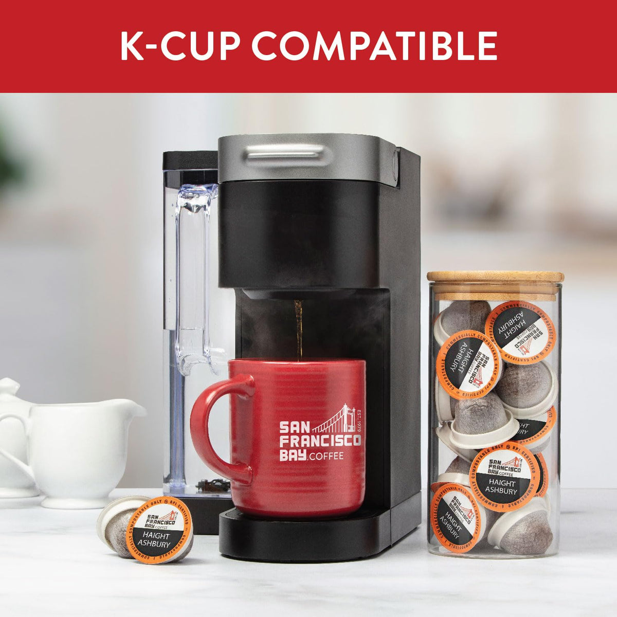 SAN FRANCISCO BAY SF Coffee OneCUP /Dark Roast Compostable Coffee Pods, K Cup Compatible Including Keurig 2.0 (Packaging May Vary), French Roast, 80 Count (Pack of 1)