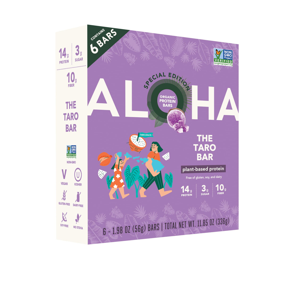 ALOHA Organic Plant Based Protein Bars |Peanut Butter Chocolate Chip | 1.98 Oz (Pack of 12) | Vegan, Low Sugar, Gluten Free, Paleo, Low Carb, Non-GMO, Stevia Free, Soy Free, No Sugar Alcohols