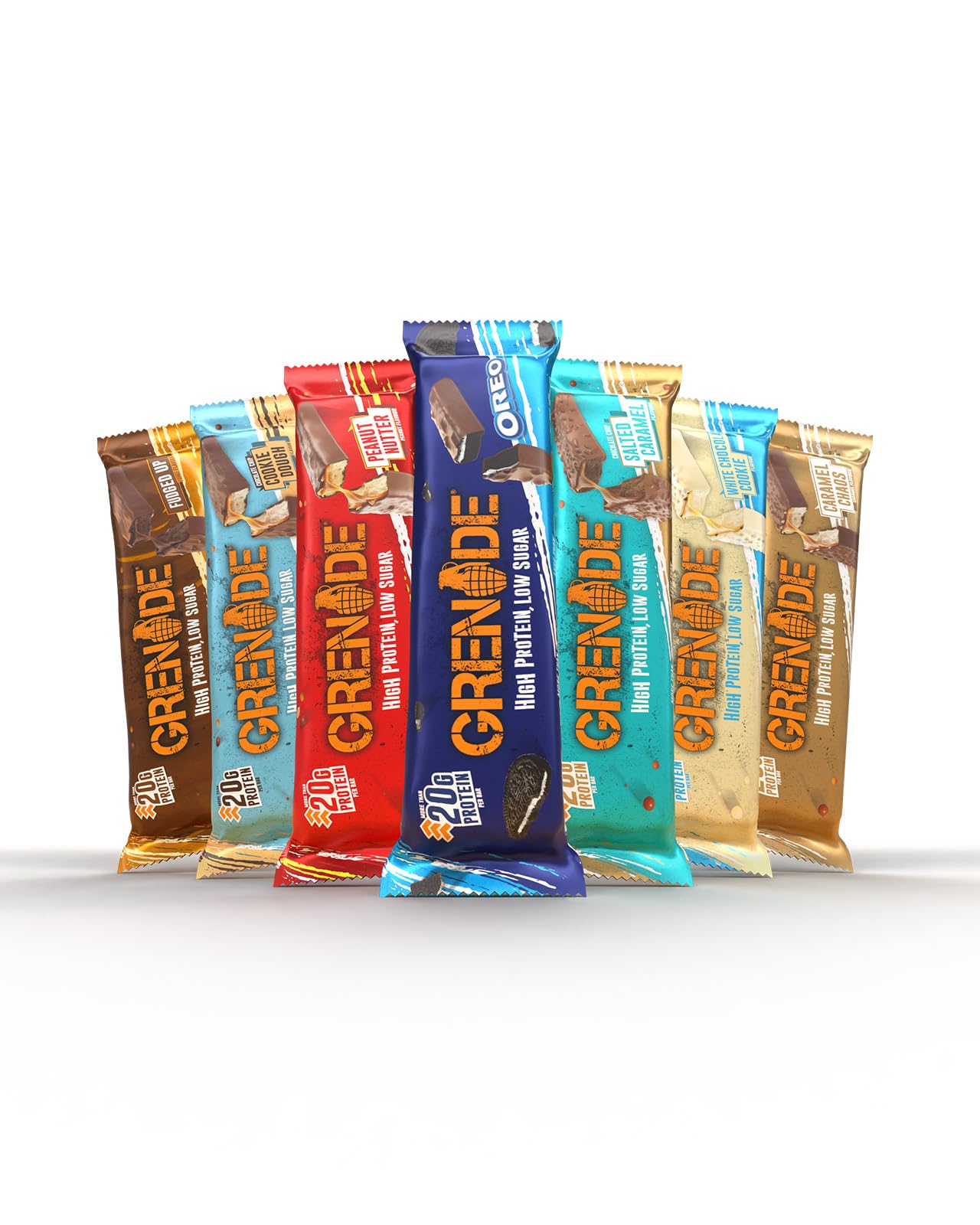 Grenade OREO White High Protein, Low Sugar Bars, 12 x 60 g – 21 g Protein per Snack Bar with Crunchy OREO Pieces & White Chocolate Coating