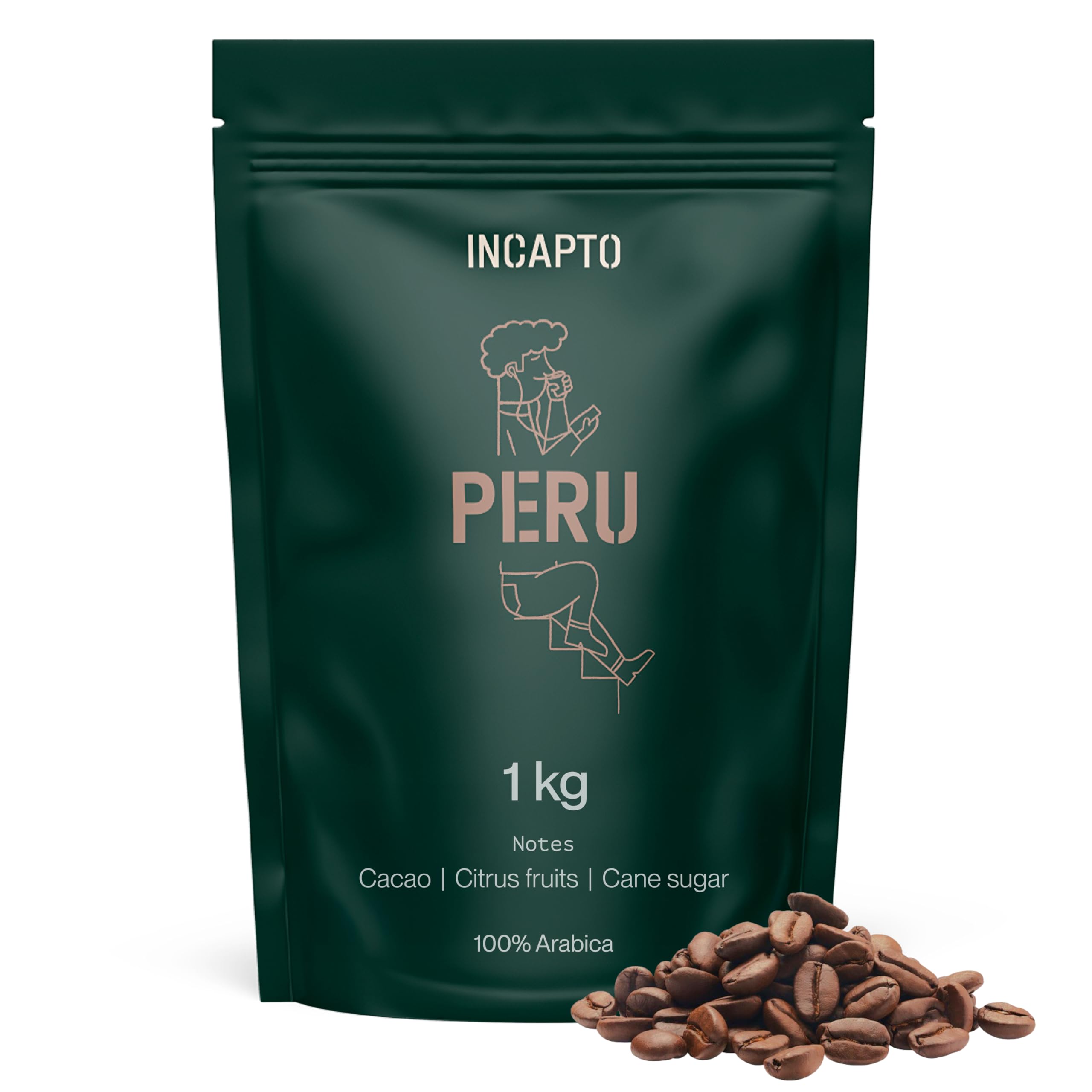Incapto Medium Roast Jungle Blend Whole Bean Coffee 500g | Natural Rich Aroma and Flavor | Blend of Origins – Guatemala, Brazil, and Peru | 100% Arabica | Specialty Coffee 80 SCA Points