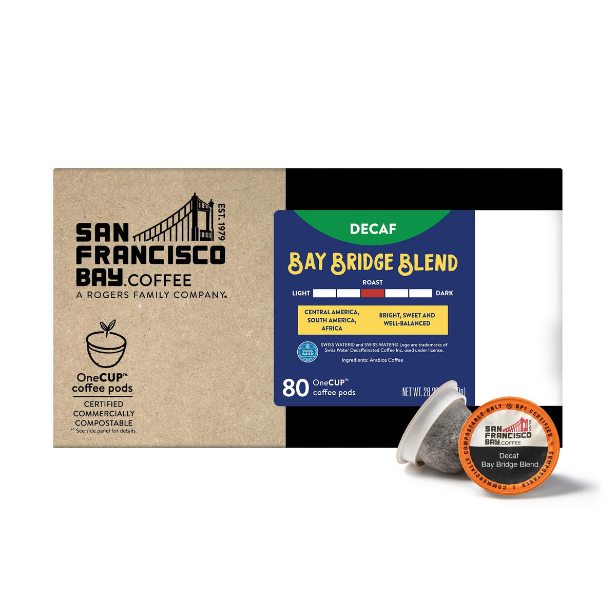 SAN FRANCISCO BAY SF Coffee OneCUP /Dark Roast Compostable Coffee Pods, K Cup Compatible Including Keurig 2.0 (Packaging May Vary), French Roast, 80 Count (Pack of 1)