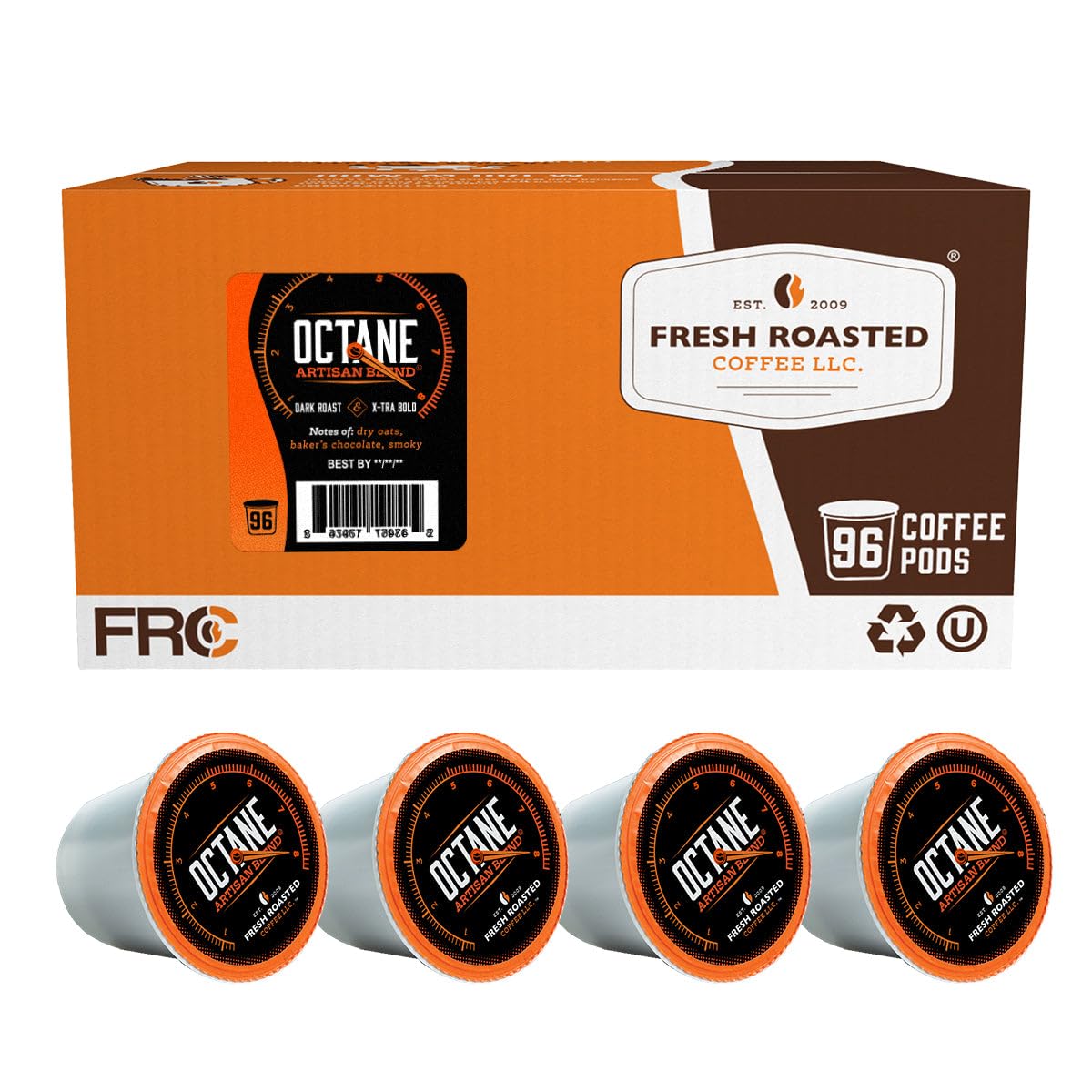Fresh Roasted Coffee, Italian Roast, Dark, 96 Pods for K Cup Brewers