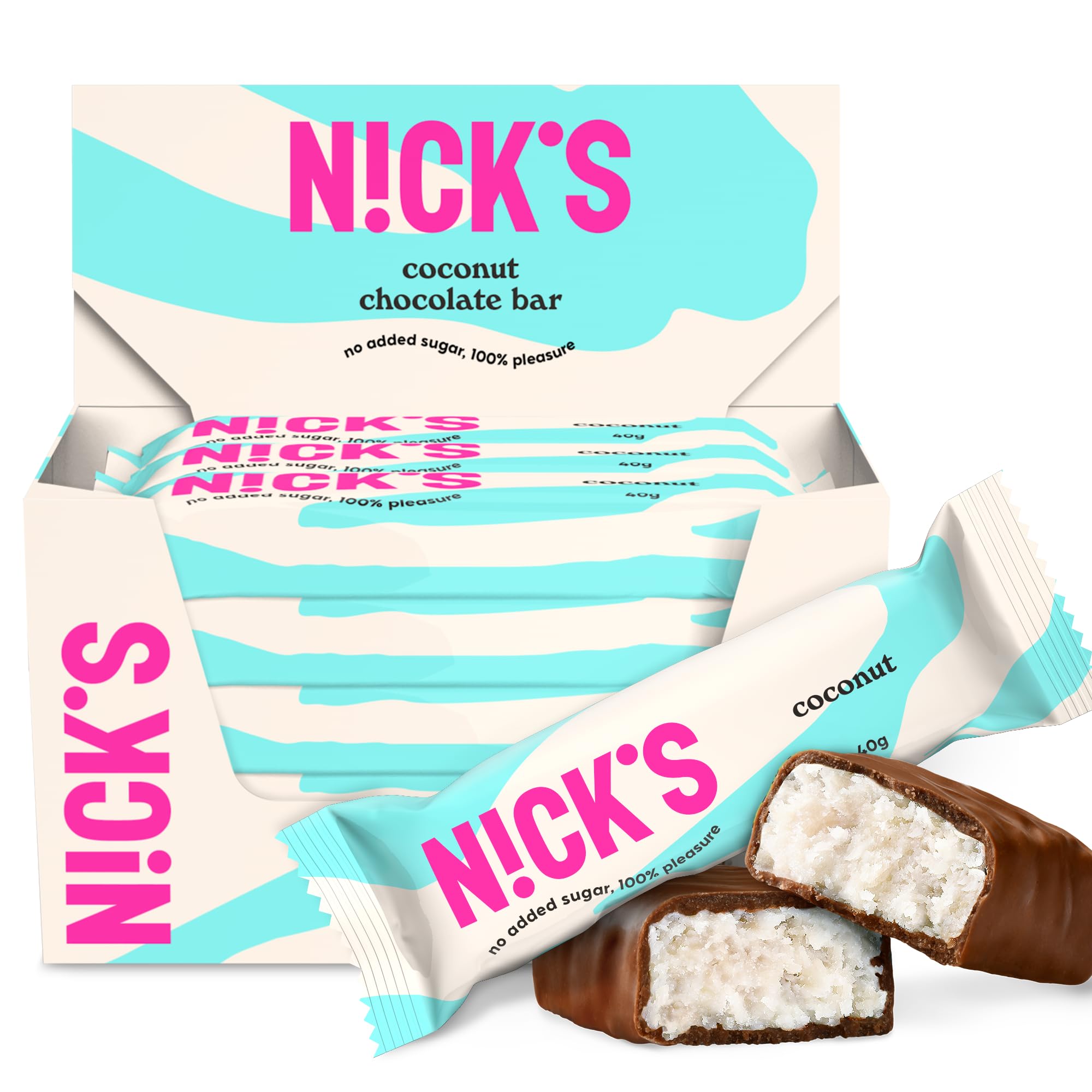 NICKS Peanuts n fudge Keto Chocolate Bars No Added Sugar 175 Calories, 4.1 Net carbs, Gluten Free Sweets Low carb Candy Snack Bar (Multipack 15x40g)