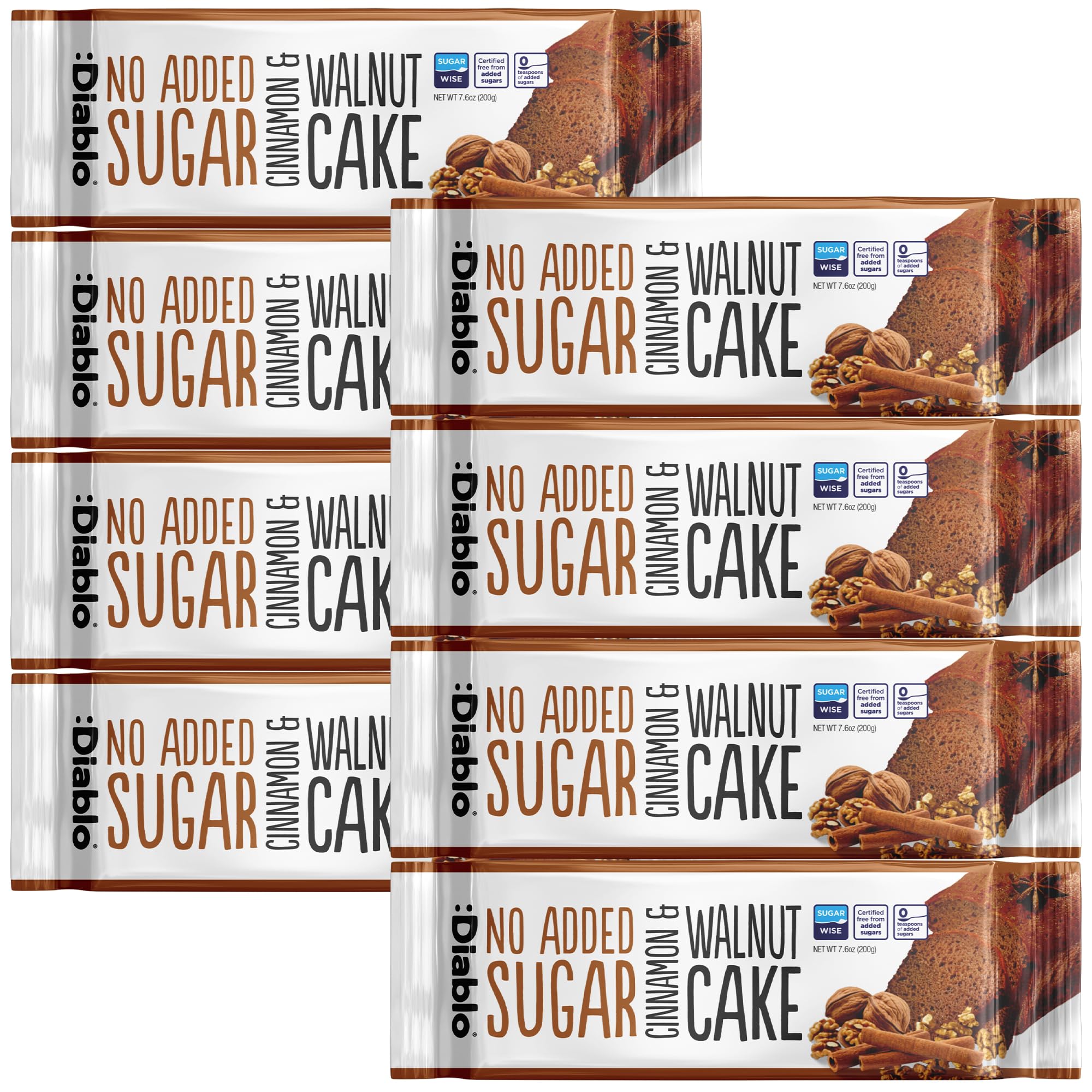 Diablo No Added Sugar Lemon Cake – Healthy Snacks Sweet Treat, Cakes and Desserts for All, Ideal for Snack Time, Tea & Party Treat, Halal & Kosher Approved – 200g (Pack of 2)