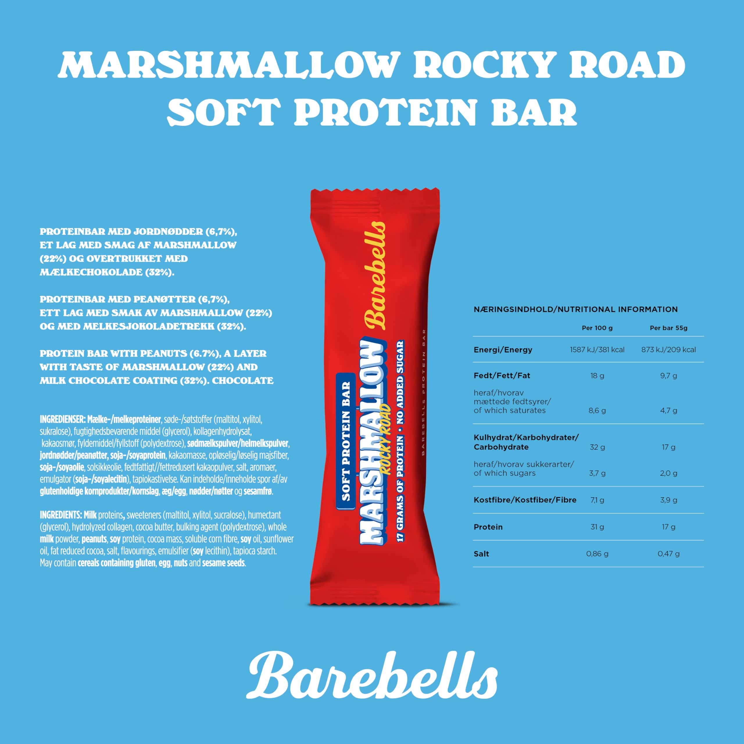 Barebells Protein Bars - 12 Count, 16g High Protein Treats – Sugar Free Chocolate Nutrition Bar, Low Carb – On The Go Breakfast or Post-Workout Snack (Caramel Choco)