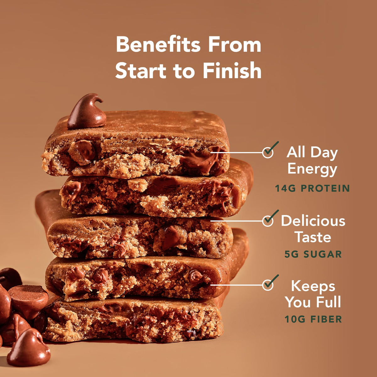 ALOHA Organic Plant Based Protein Bars |Peanut Butter Chocolate Chip | 1.98 Oz (Pack of 12) | Vegan, Low Sugar, Gluten Free, Paleo, Low Carb, Non-GMO, Stevia Free, Soy Free, No Sugar Alcohols