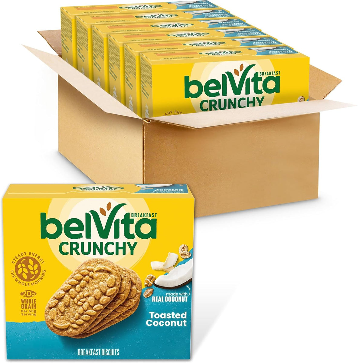 belVita Breakfast Bars Biscuits Variety Pack, 4 Flavors, 30 Total Packs, 6 Boxes (4 Biscuits Per Pack)