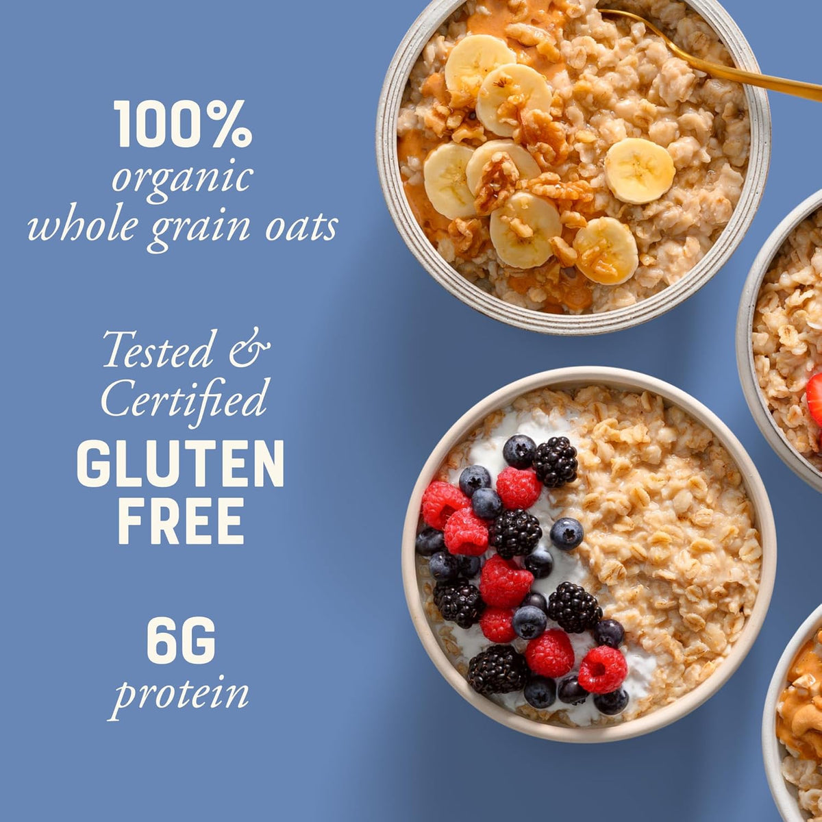 Bob's Red Mill Gluten Free Organic Old Fashioned Rolled Oats, 32oz (Pack of 4) - Non GMO, Whole Grain, Vegan, Kosher