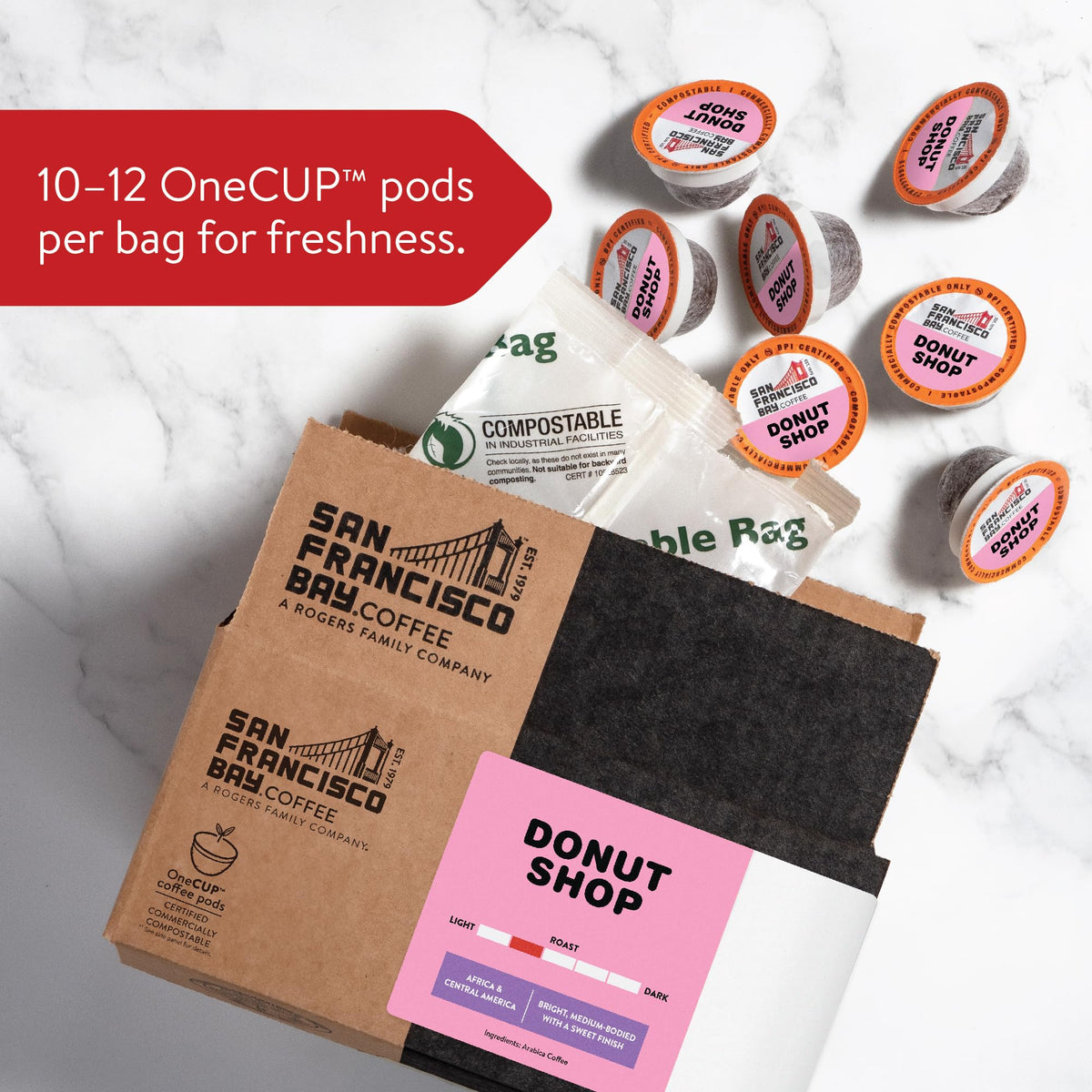 SAN FRANCISCO BAY SF Coffee OneCUP /Dark Roast Compostable Coffee Pods, K Cup Compatible Including Keurig 2.0 (Packaging May Vary), French Roast, 80 Count (Pack of 1)