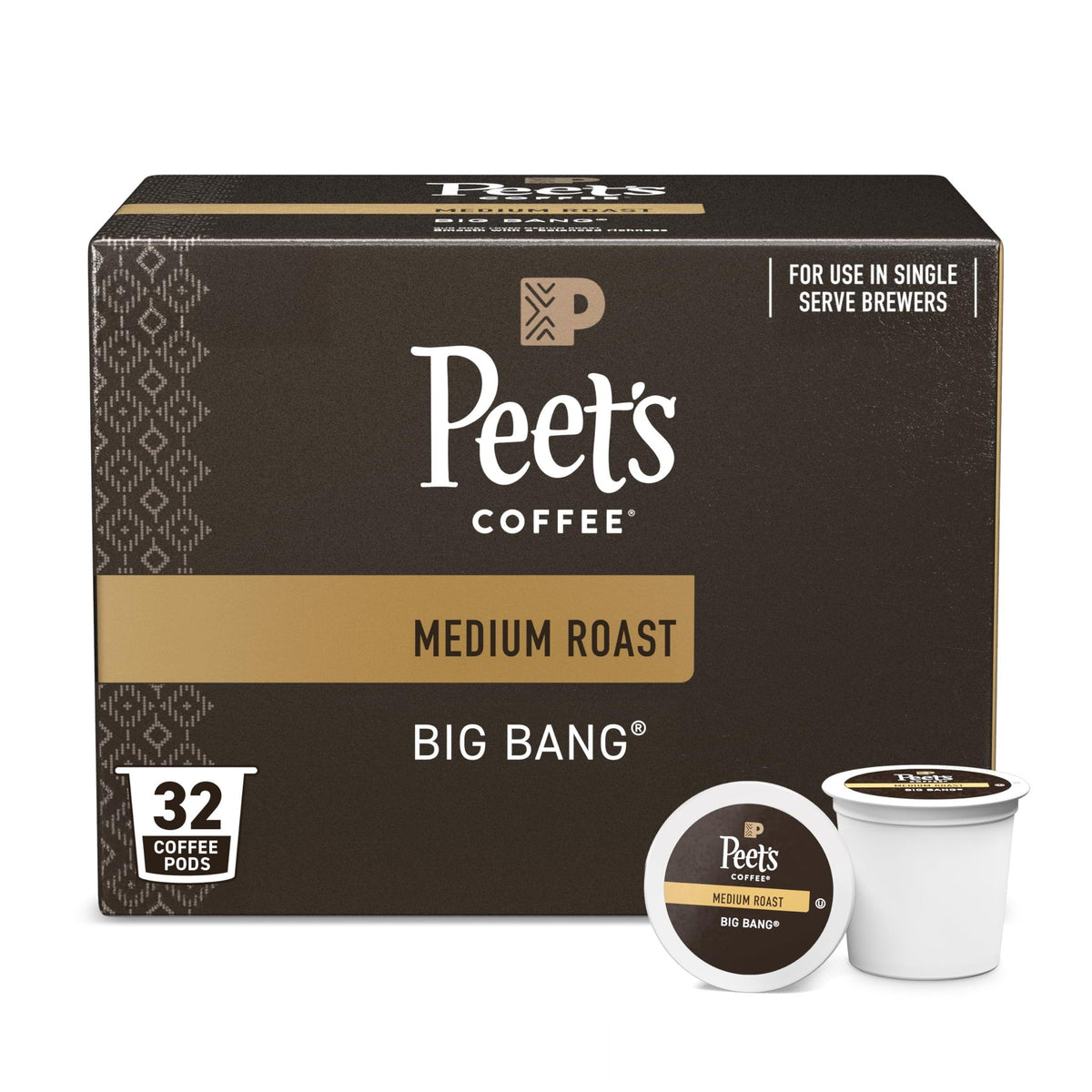 Peet's Coffee, Medium Roast Keurig K-Cup Pods - Café Domingo 54 Count (1 Box of 54 Pods)
