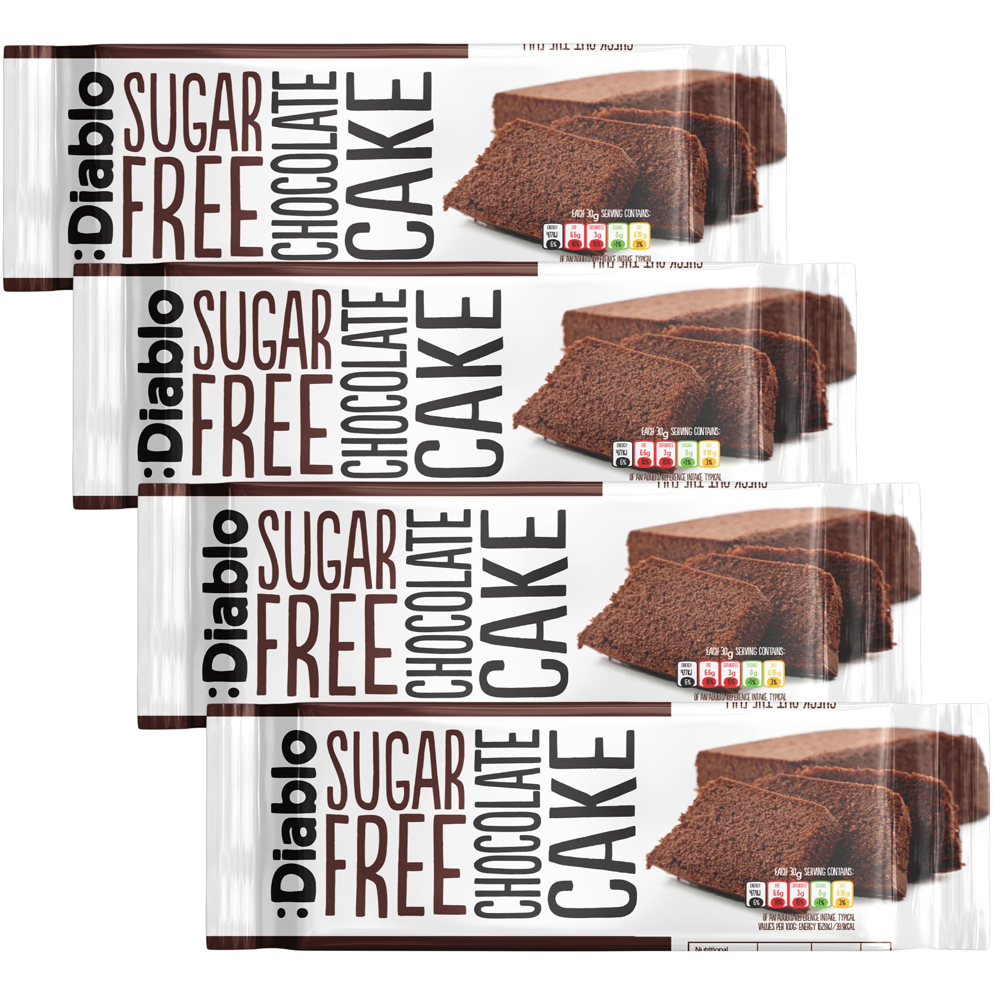 Diablo No Added Sugar Lemon Cake – Healthy Snacks Sweet Treat, Cakes and Desserts for All, Ideal for Snack Time, Tea & Party Treat, Halal & Kosher Approved – 200g (Pack of 2)