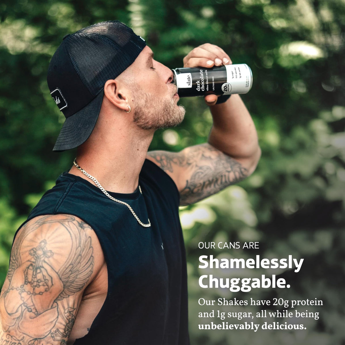 Slate Milk - High Protein Milk Shake - French Vanilla - Lactose Free, 20g Protein, 1g Sugar, 100 Calories, 1g Net Carbs, No Added Sugar - Natural, Breakfast Boost, Post Workout - 11 fl oz, 12 Cans