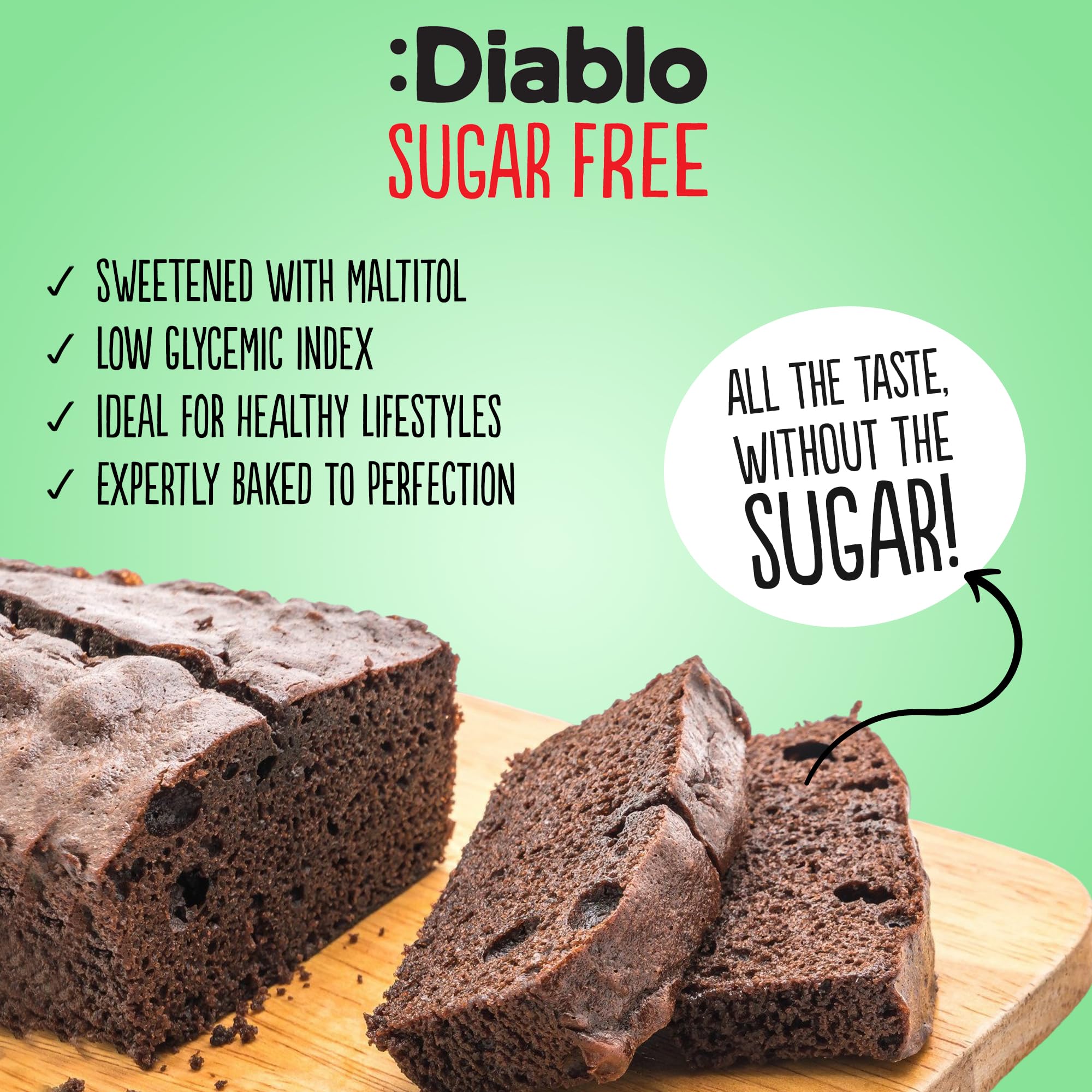 Diablo No Added Sugar Lemon Cake – Healthy Snacks Sweet Treat, Cakes and Desserts for All, Ideal for Snack Time, Tea & Party Treat, Halal & Kosher Approved – 200g (Pack of 2)