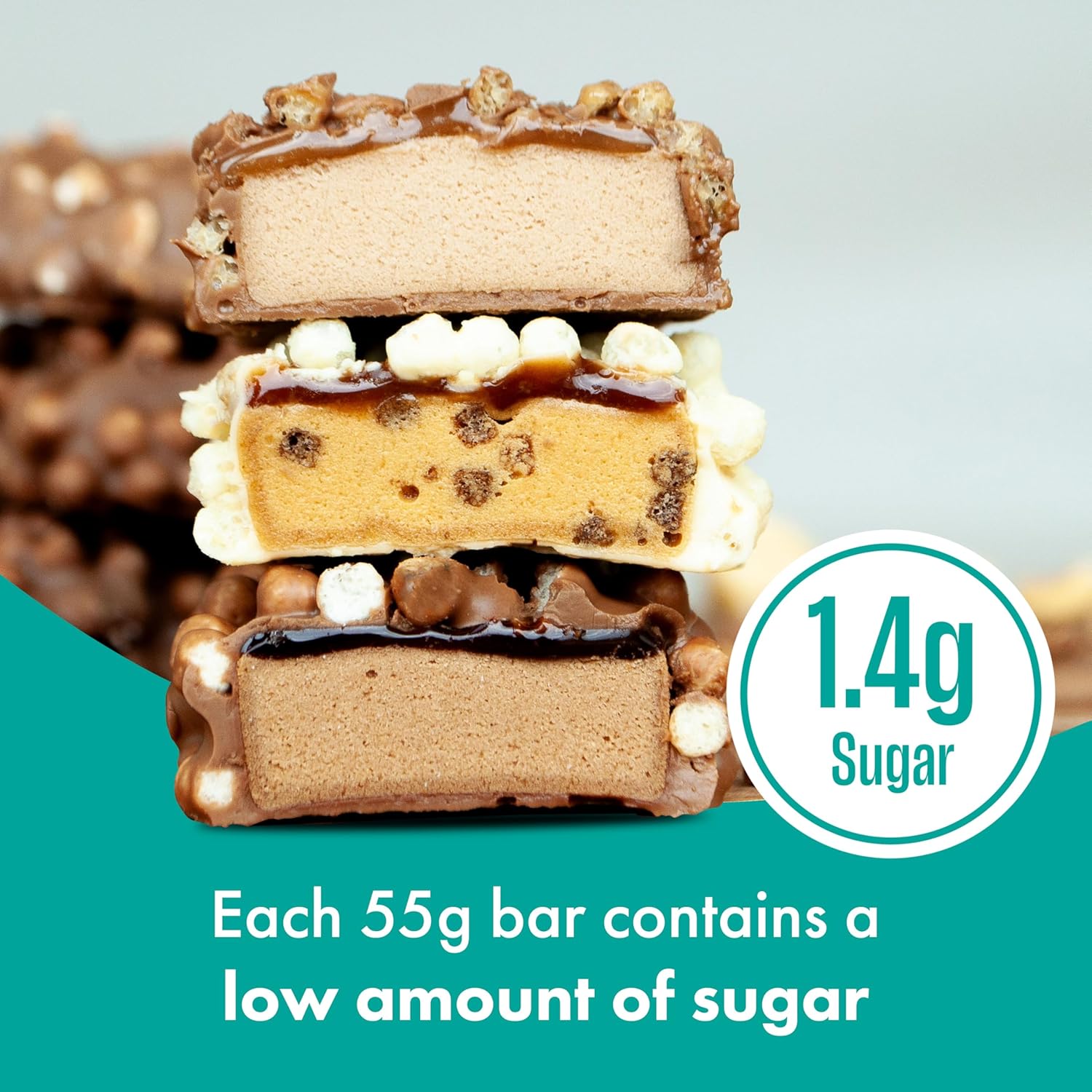 FULFIL Vitamin and Protein Bars (15 x 55 g Bars) — Chocolate Salted Caramel Flavour — 20 g High Protein; 9 Vitamins; Low Sugar