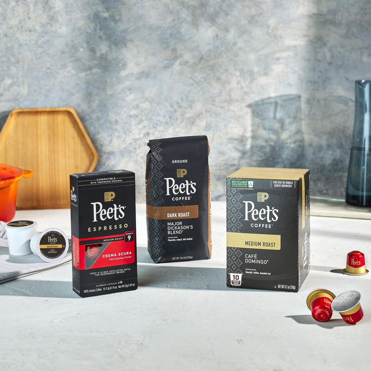 Peet's Coffee, Medium Roast Keurig K-Cup Pods - Café Domingo 54 Count (1 Box of 54 Pods)