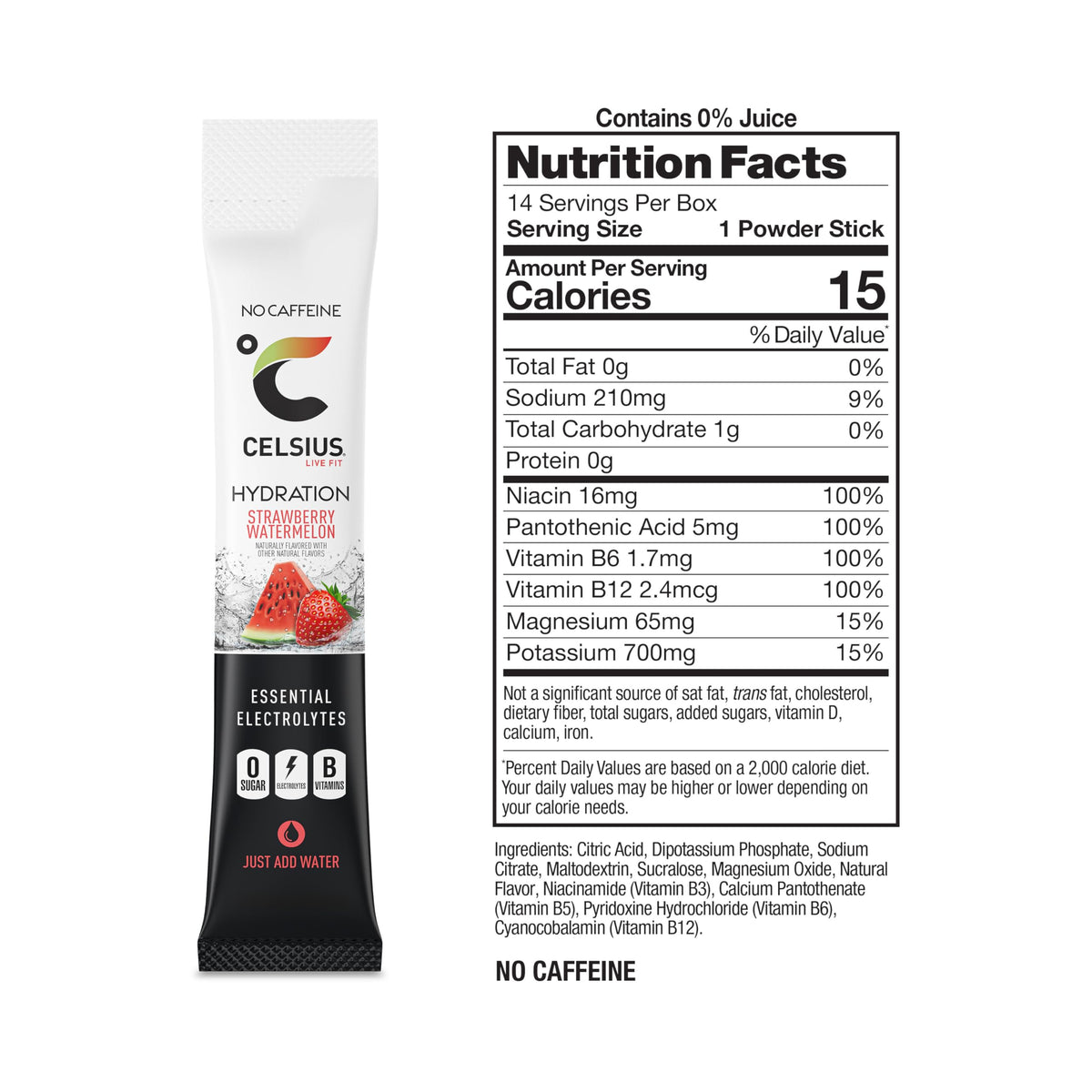 Celsius Hydration™ Blue Razz, Sugar Free Electrolyte Hydration Drink Mix (Pack of 14)