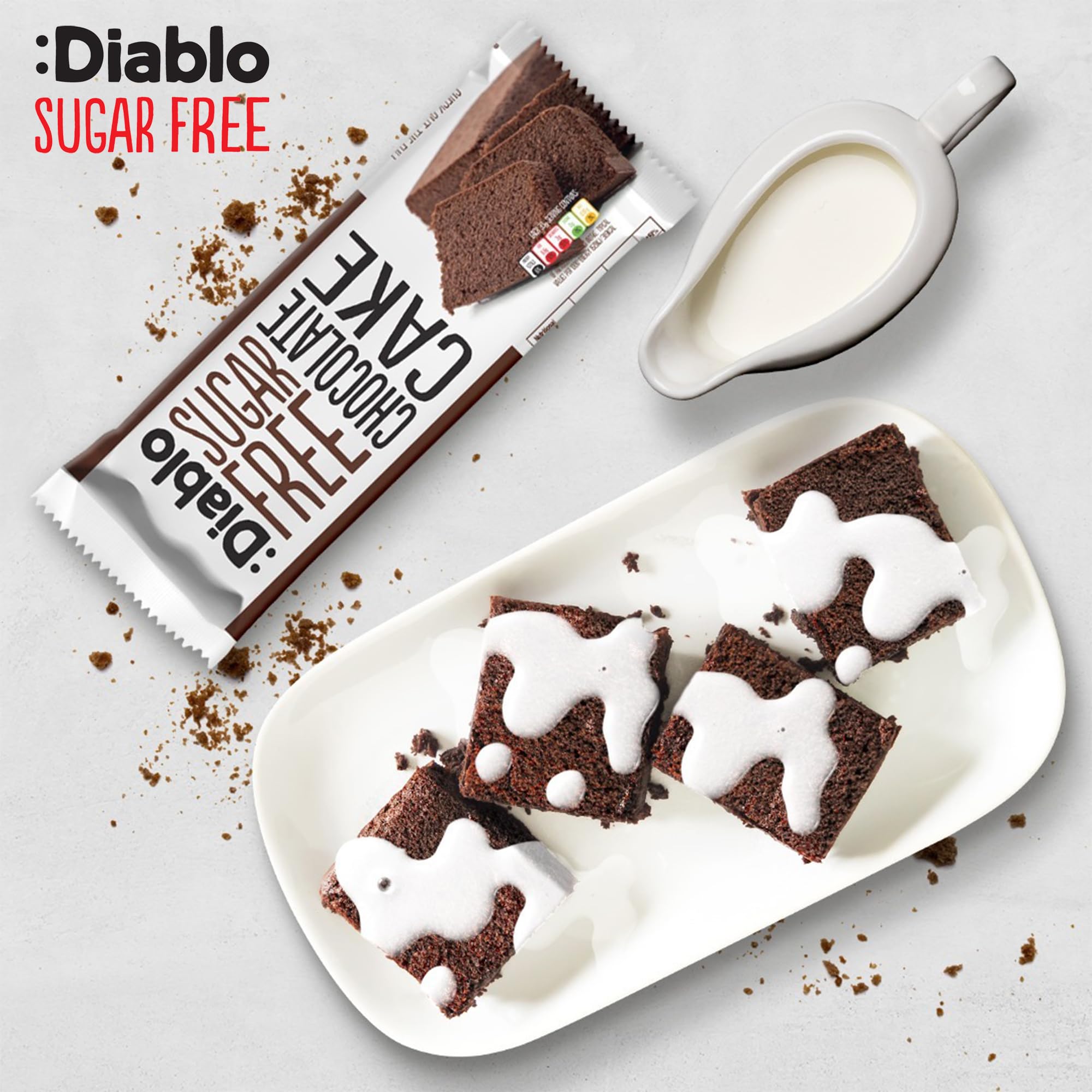 Diablo No Added Sugar Lemon Cake – Healthy Snacks Sweet Treat, Cakes and Desserts for All, Ideal for Snack Time, Tea & Party Treat, Halal & Kosher Approved – 200g (Pack of 2)