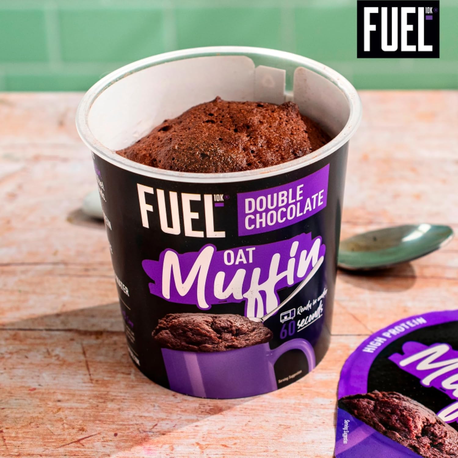 FUEL10K Chocolate Oat Muffin Protein Snack Pot, 52 g (Pack of 8)