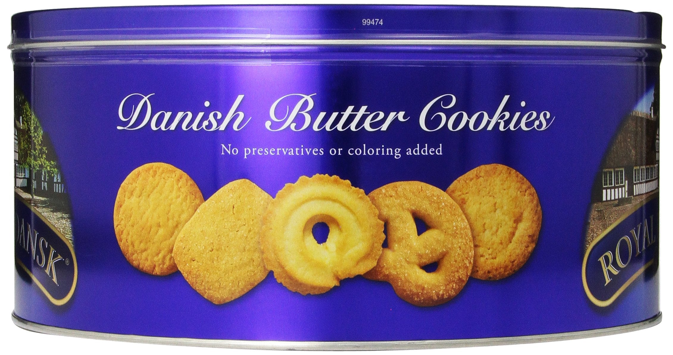 Continental Bakeries Royal Dansk Butter Cookies (Metal Round Tin), Danish Butter Biscuits, 1 kg