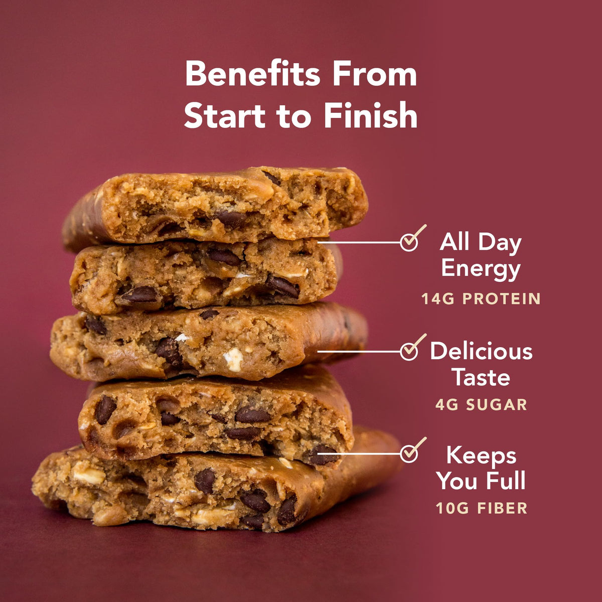 ALOHA Organic Plant Based Protein Bars |Peanut Butter Chocolate Chip | 1.98 Oz (Pack of 12) | Vegan, Low Sugar, Gluten Free, Paleo, Low Carb, Non-GMO, Stevia Free, Soy Free, No Sugar Alcohols