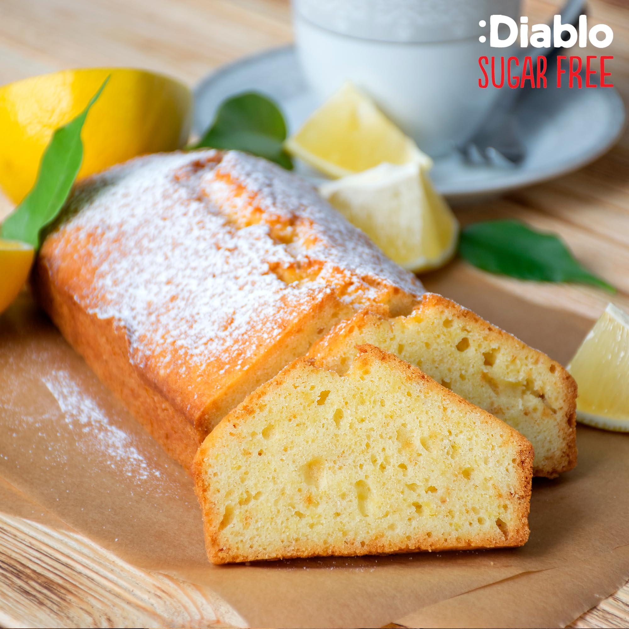 Diablo No Added Sugar Lemon Cake – Healthy Snacks Sweet Treat, Cakes and Desserts for All, Ideal for Snack Time, Tea & Party Treat, Halal & Kosher Approved – 200g (Pack of 2)