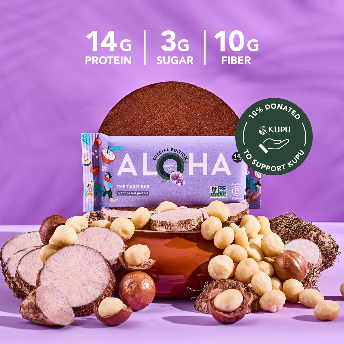 ALOHA Organic Plant Based Protein Bars |Peanut Butter Chocolate Chip | 1.98 Oz (Pack of 12) | Vegan, Low Sugar, Gluten Free, Paleo, Low Carb, Non-GMO, Stevia Free, Soy Free, No Sugar Alcohols