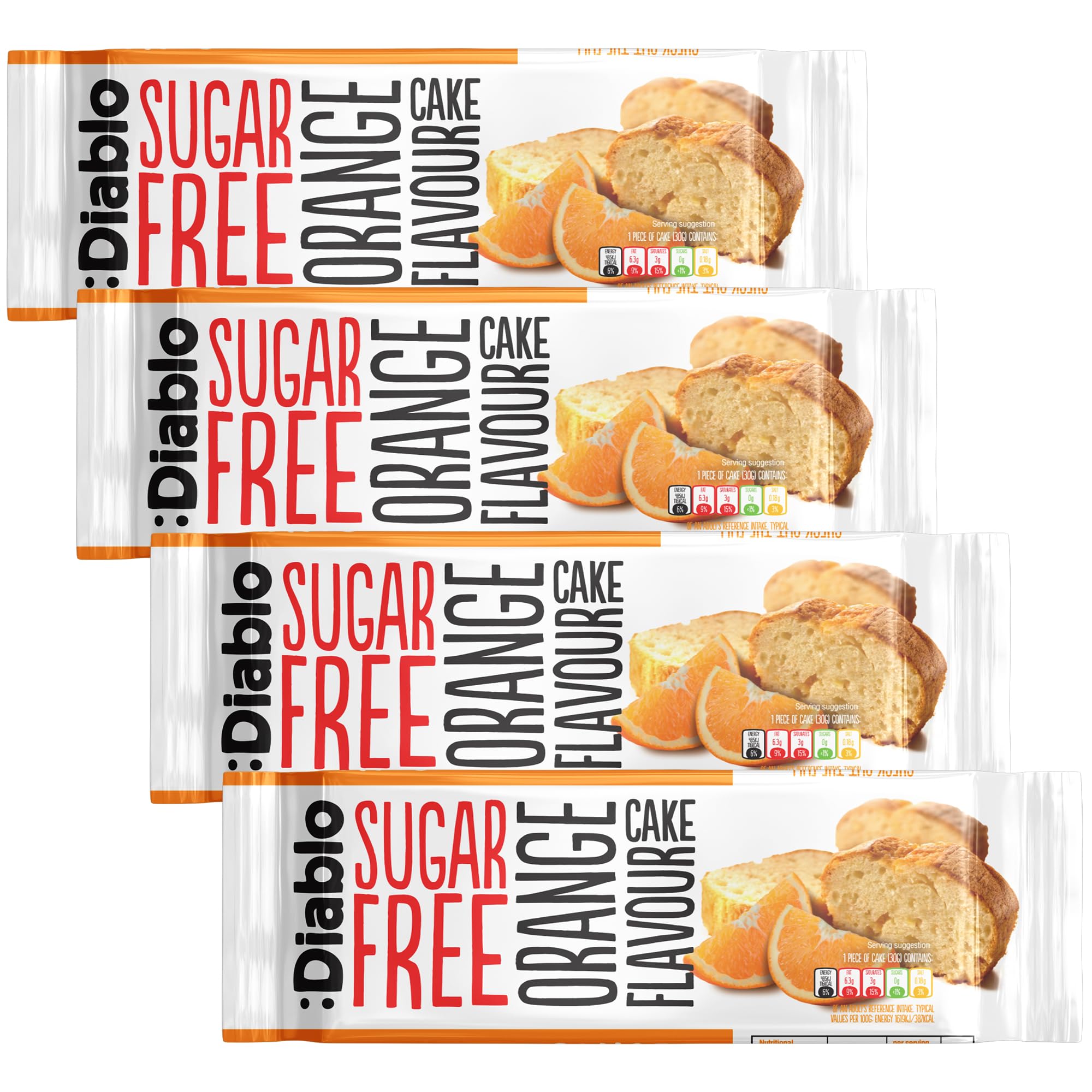 Diablo No Added Sugar Lemon Cake – Healthy Snacks Sweet Treat, Cakes and Desserts for All, Ideal for Snack Time, Tea & Party Treat, Halal & Kosher Approved – 200g (Pack of 2)