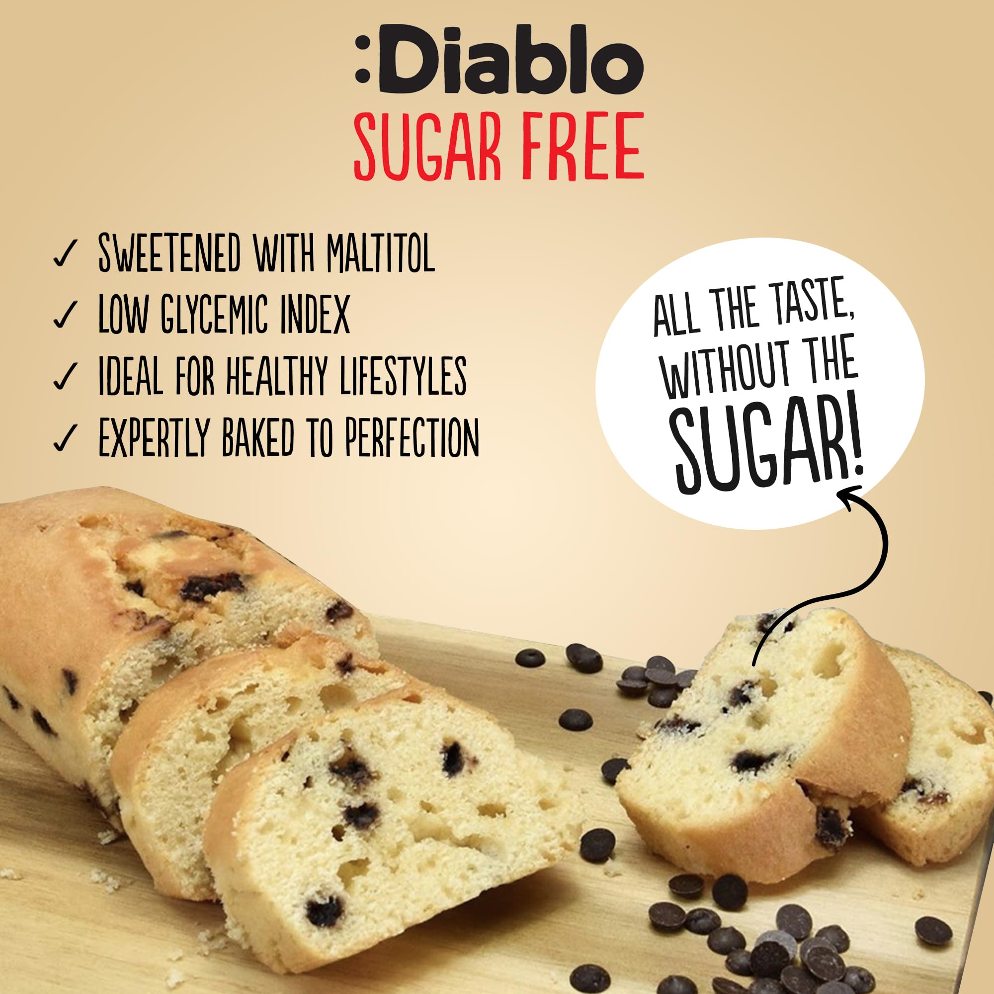 Diablo No Added Sugar Lemon Cake – Healthy Snacks Sweet Treat, Cakes and Desserts for All, Ideal for Snack Time, Tea & Party Treat, Halal & Kosher Approved – 200g (Pack of 2)