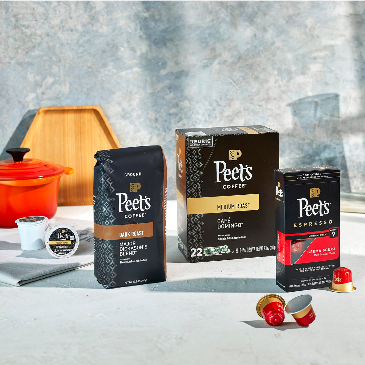 Peet's Coffee, Medium Roast Keurig K-Cup Pods - Café Domingo 54 Count (1 Box of 54 Pods)