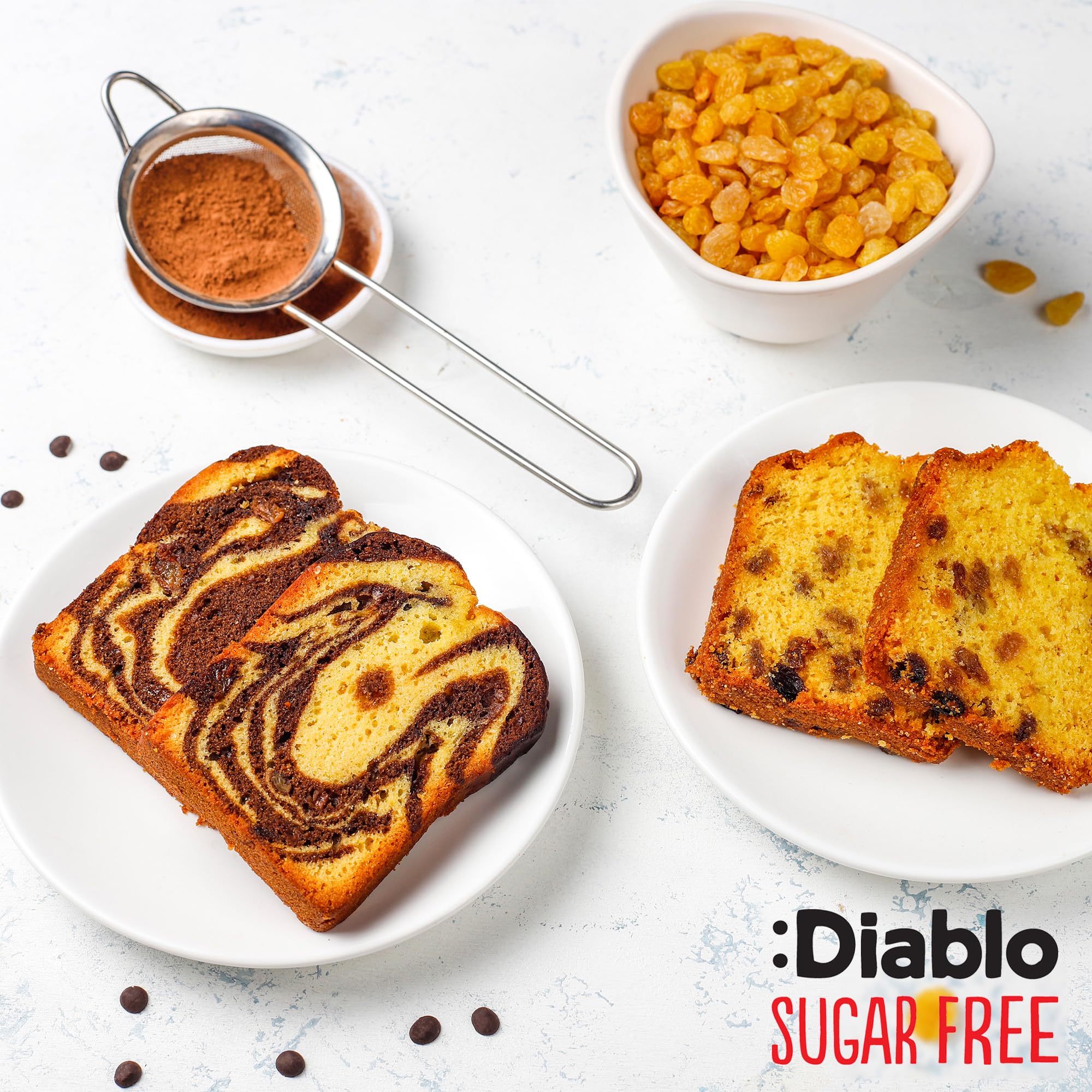 Diablo No Added Sugar Lemon Cake – Healthy Snacks Sweet Treat, Cakes and Desserts for All, Ideal for Snack Time, Tea & Party Treat, Halal & Kosher Approved – 200g (Pack of 2)